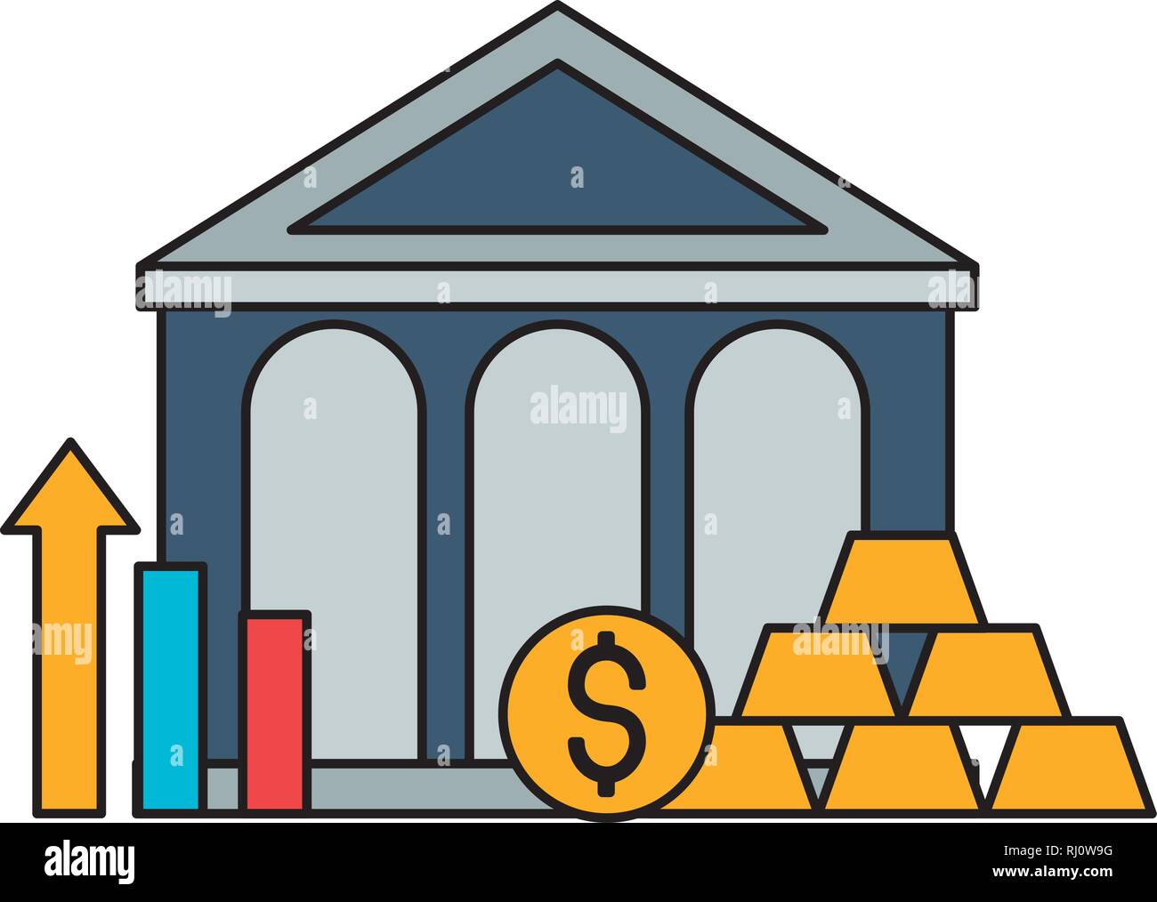 bank money gold bars chart stock market Stock Vector Image & Art - Alamy