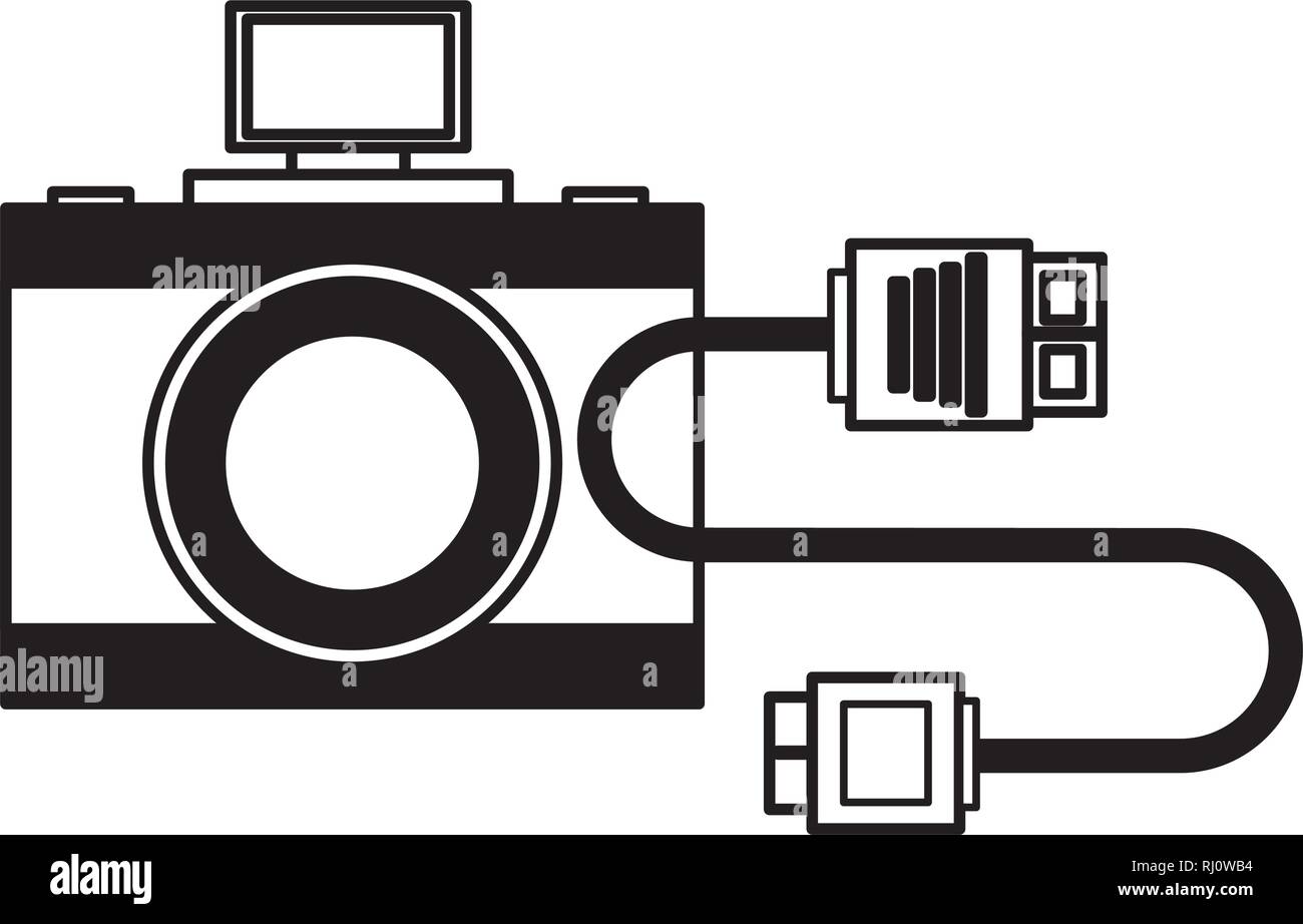 photography camera and connector cable Stock Vector Image & Art - Alamy