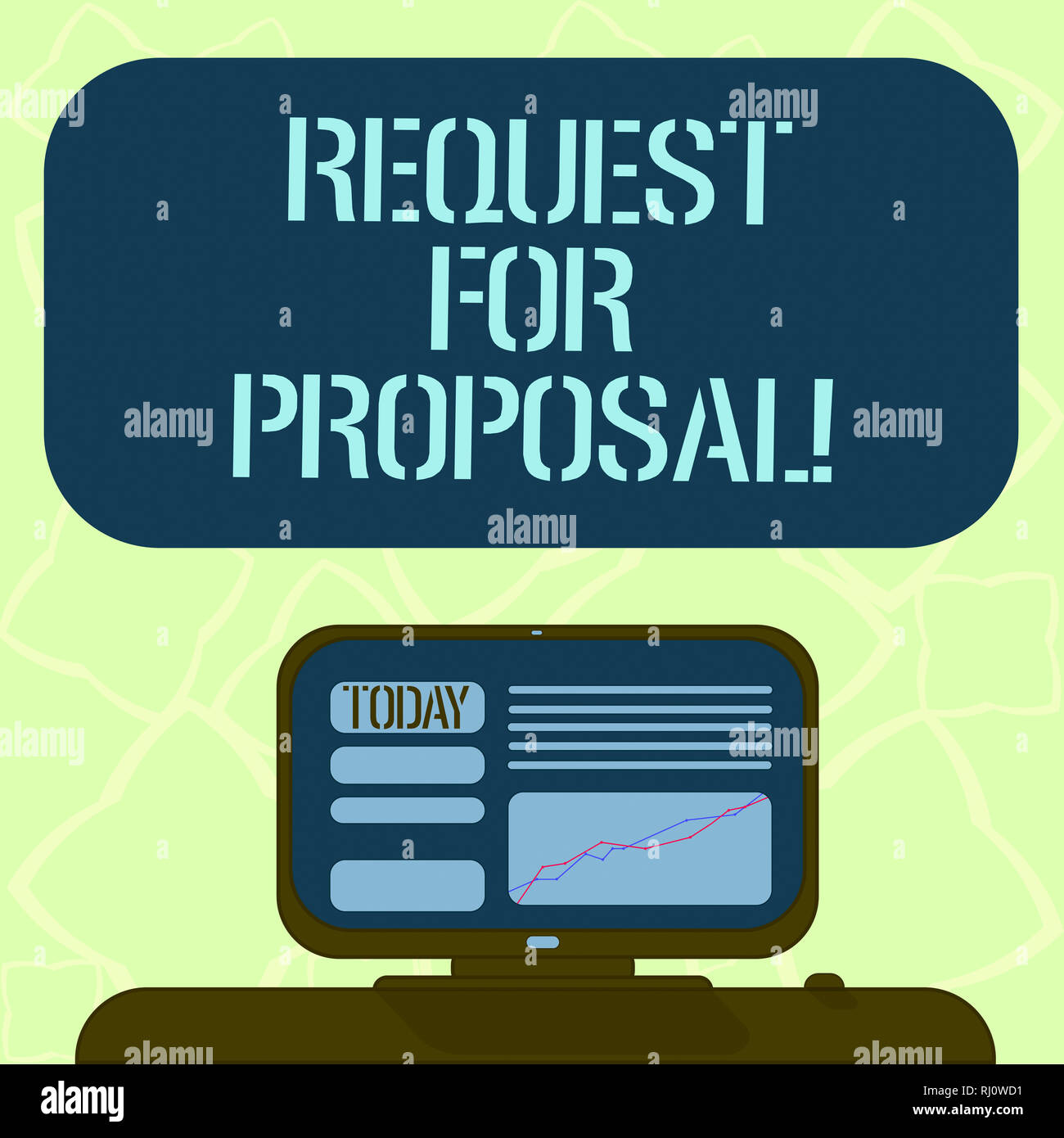Handwriting Text Writing Request For Proposal Concept Meaning Document That Solicits Proposal Made Through A Bidding Mounted Computer Screen With Lin Stock Photo Alamy