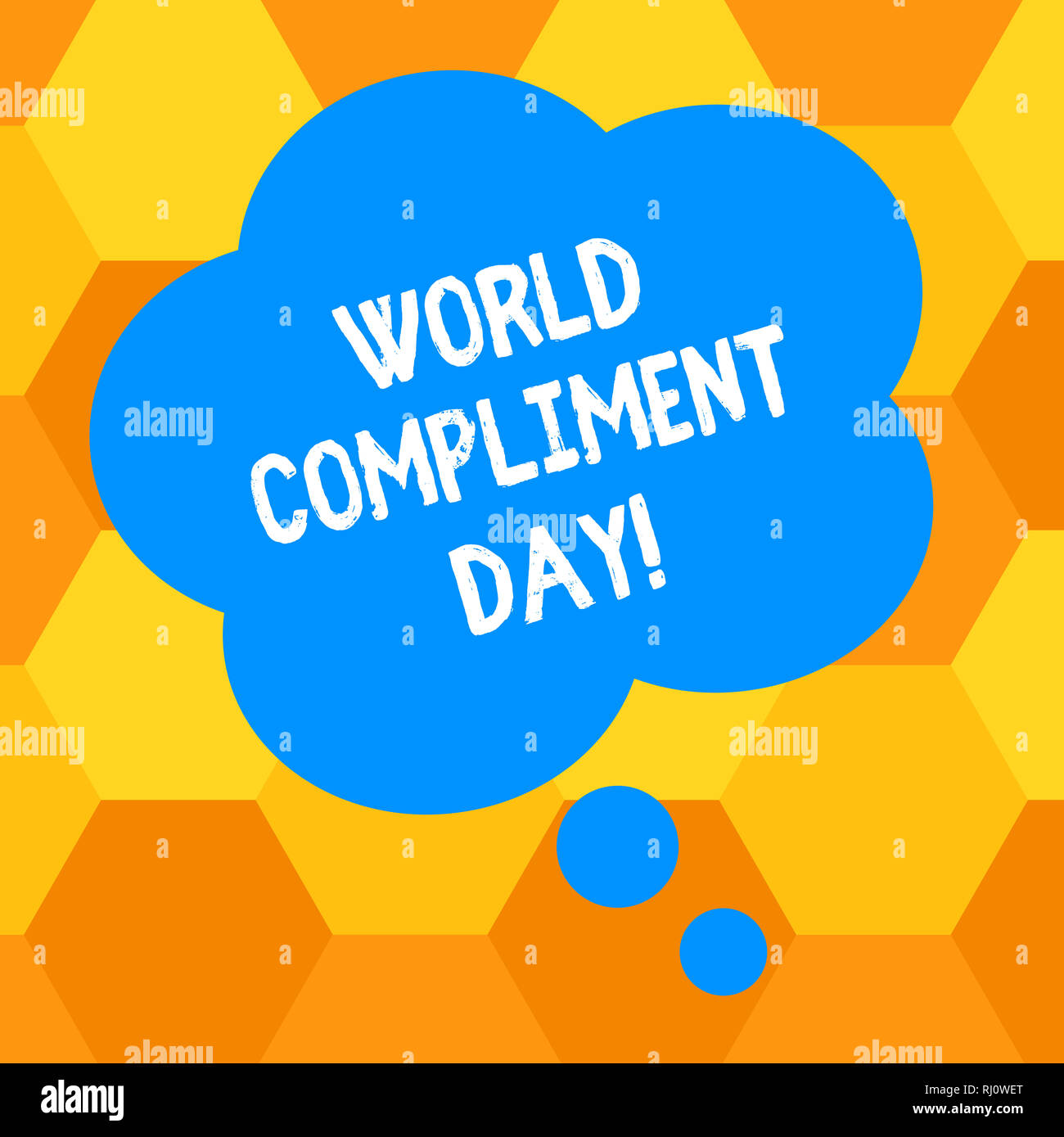 Handwriting text writing World Compliment Day. Concept meaning basic huanalysis need for recognition and appreciation day Blank Color Floral Shape Tho Stock Photo