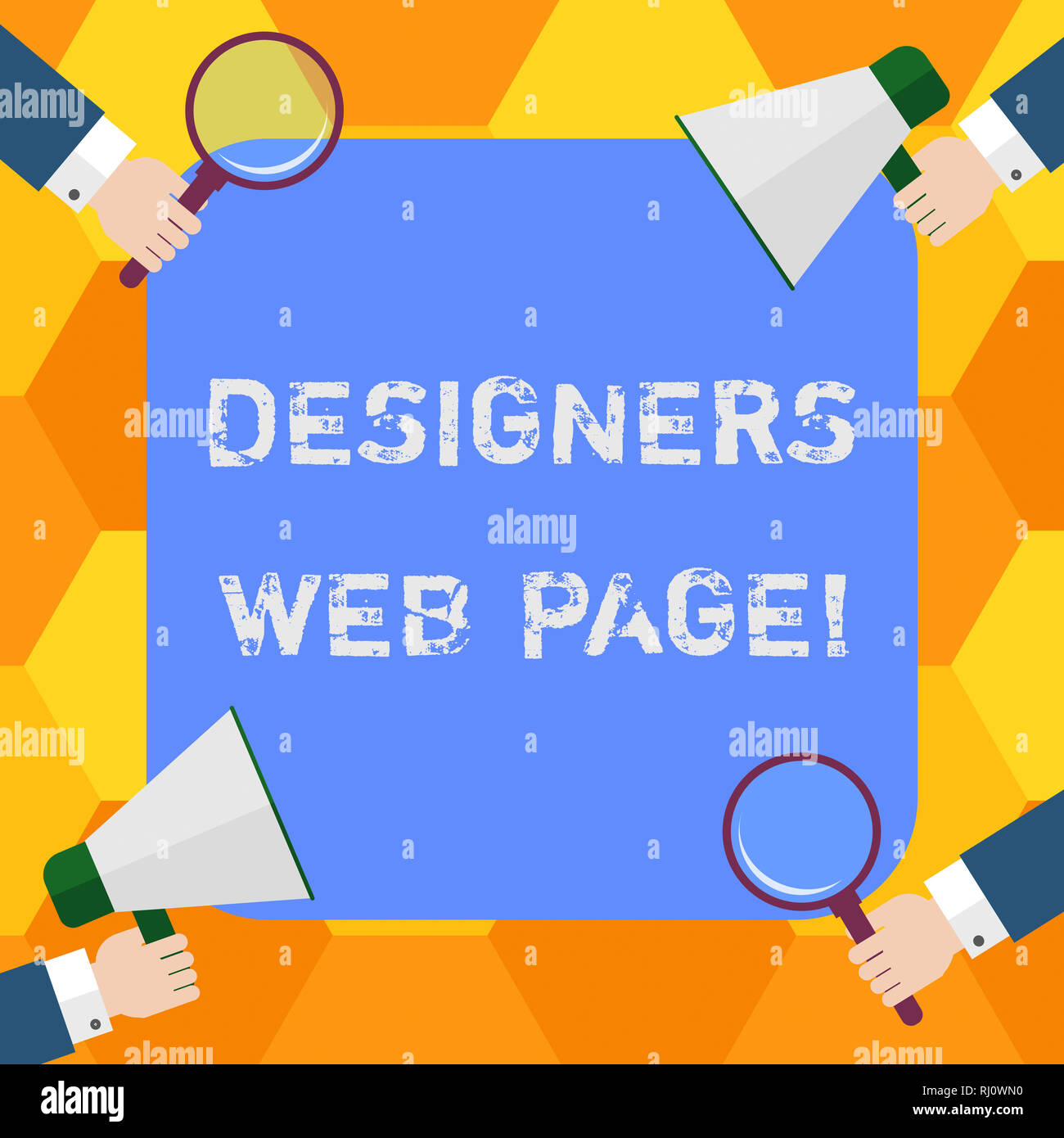 Handwriting text Designers Web Page. Concept meaning someone who ...