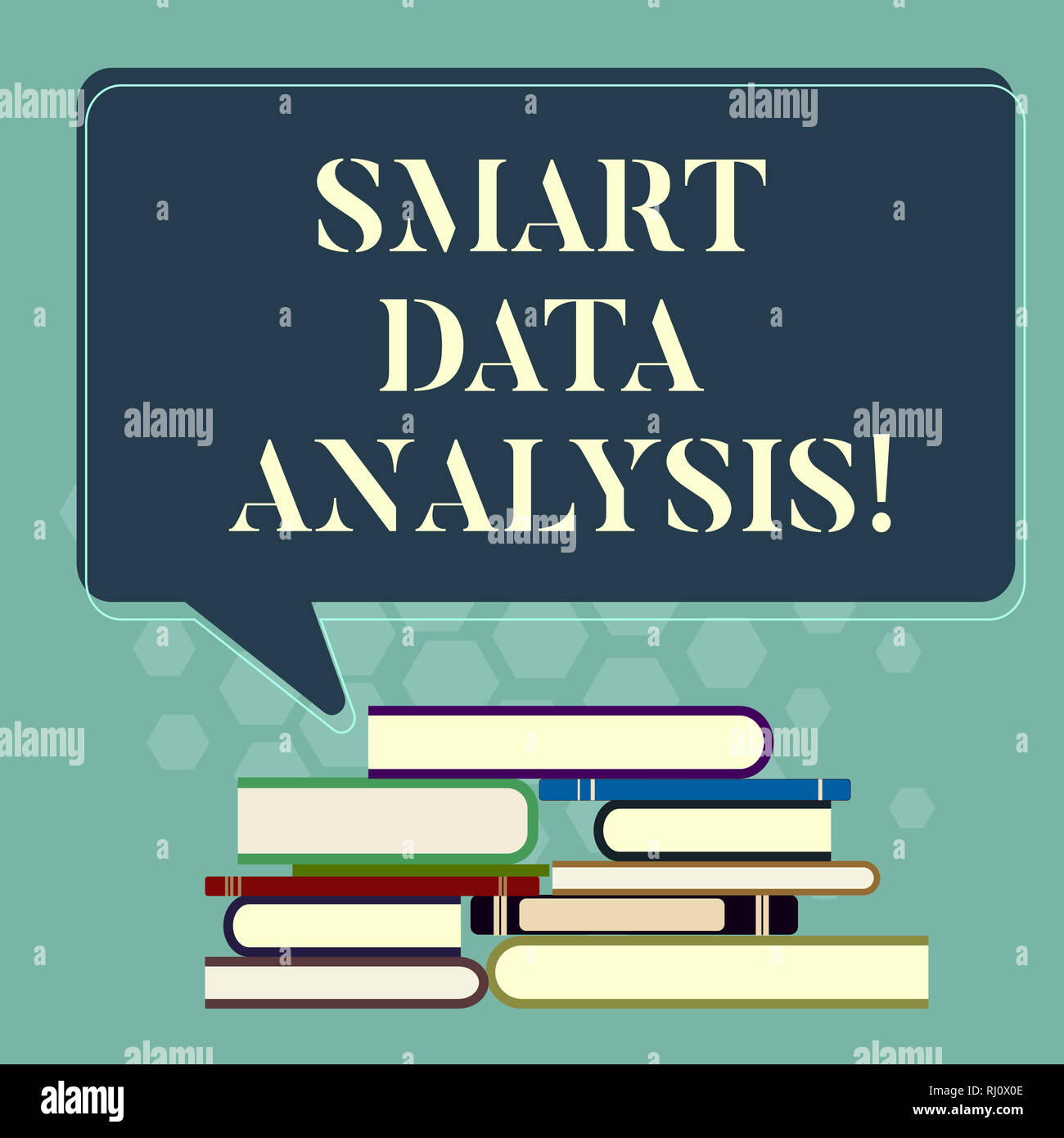 Word writing text Smart Data Analysis. Business concept for collecting and analyzing infos to make better decisions Uneven Pile of Hardbound Books and Stock Photo