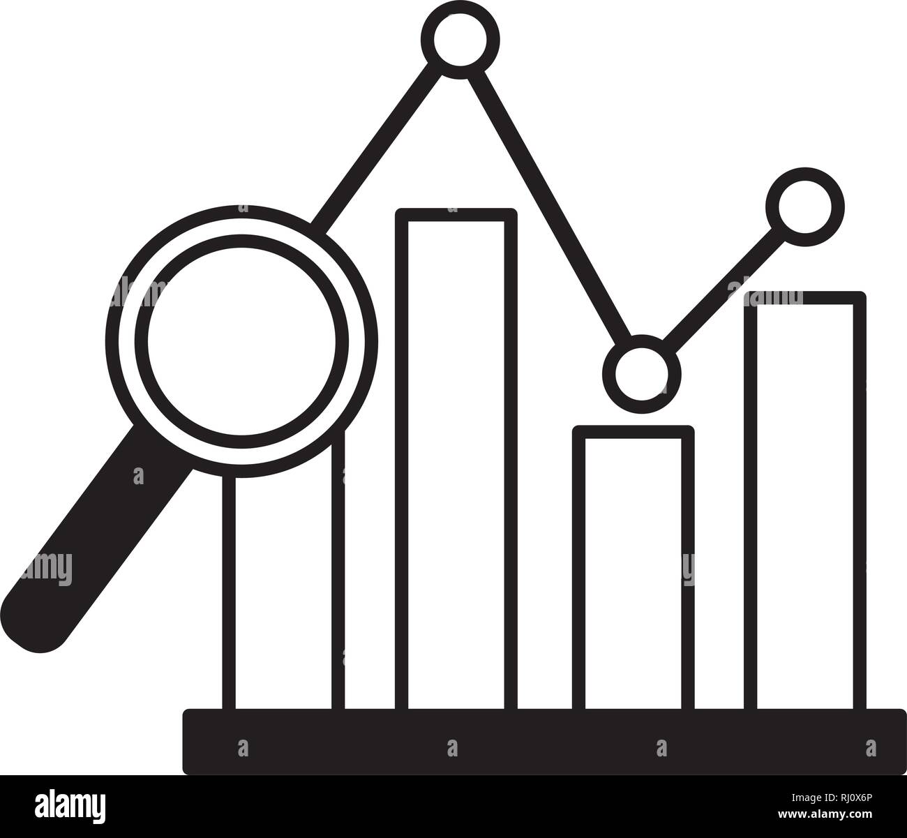 chart magnifying glass stock market Stock Vector Image & Art - Alamy