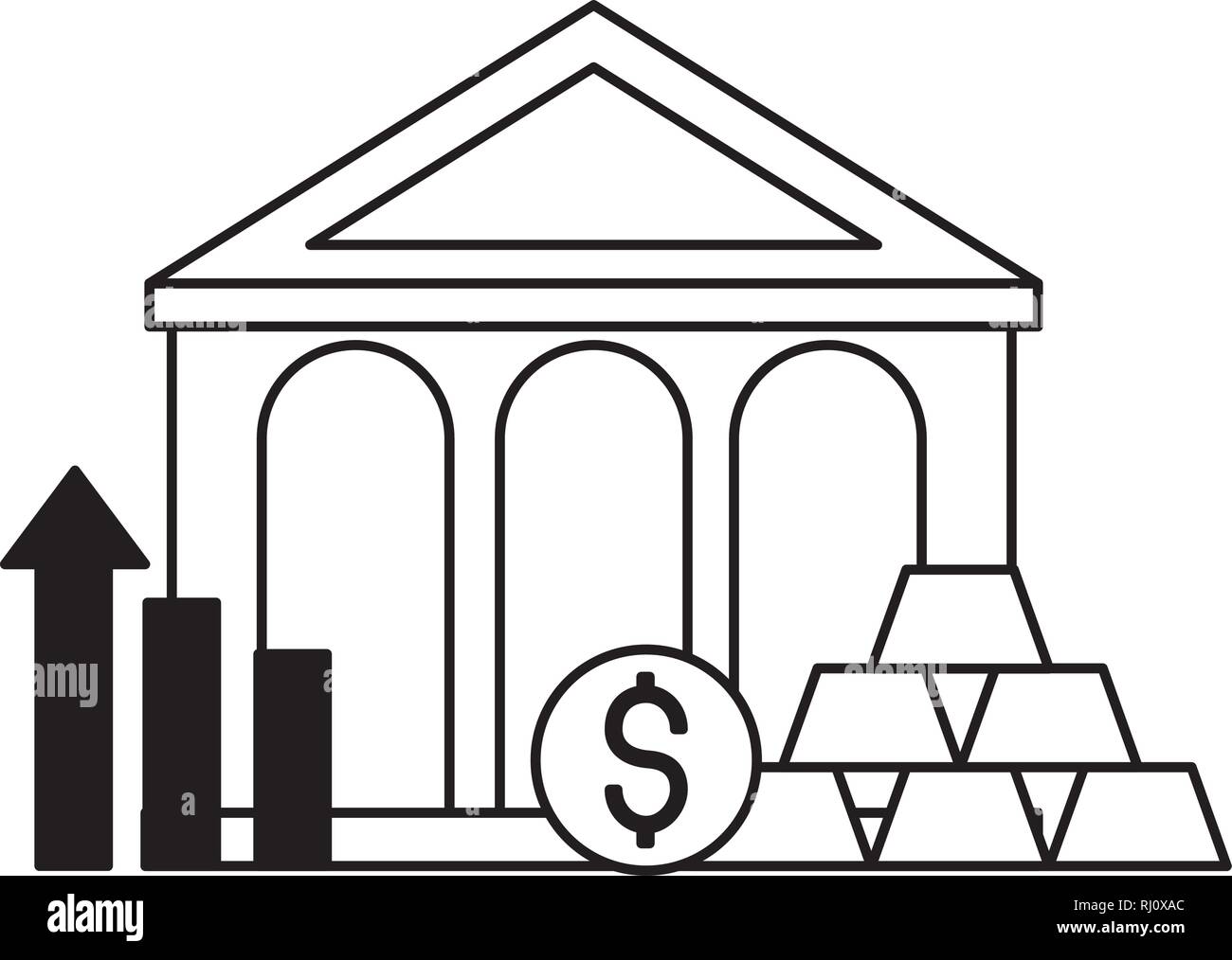 bank money gold bars chart stock market Stock Vector Image & Art - Alamy
