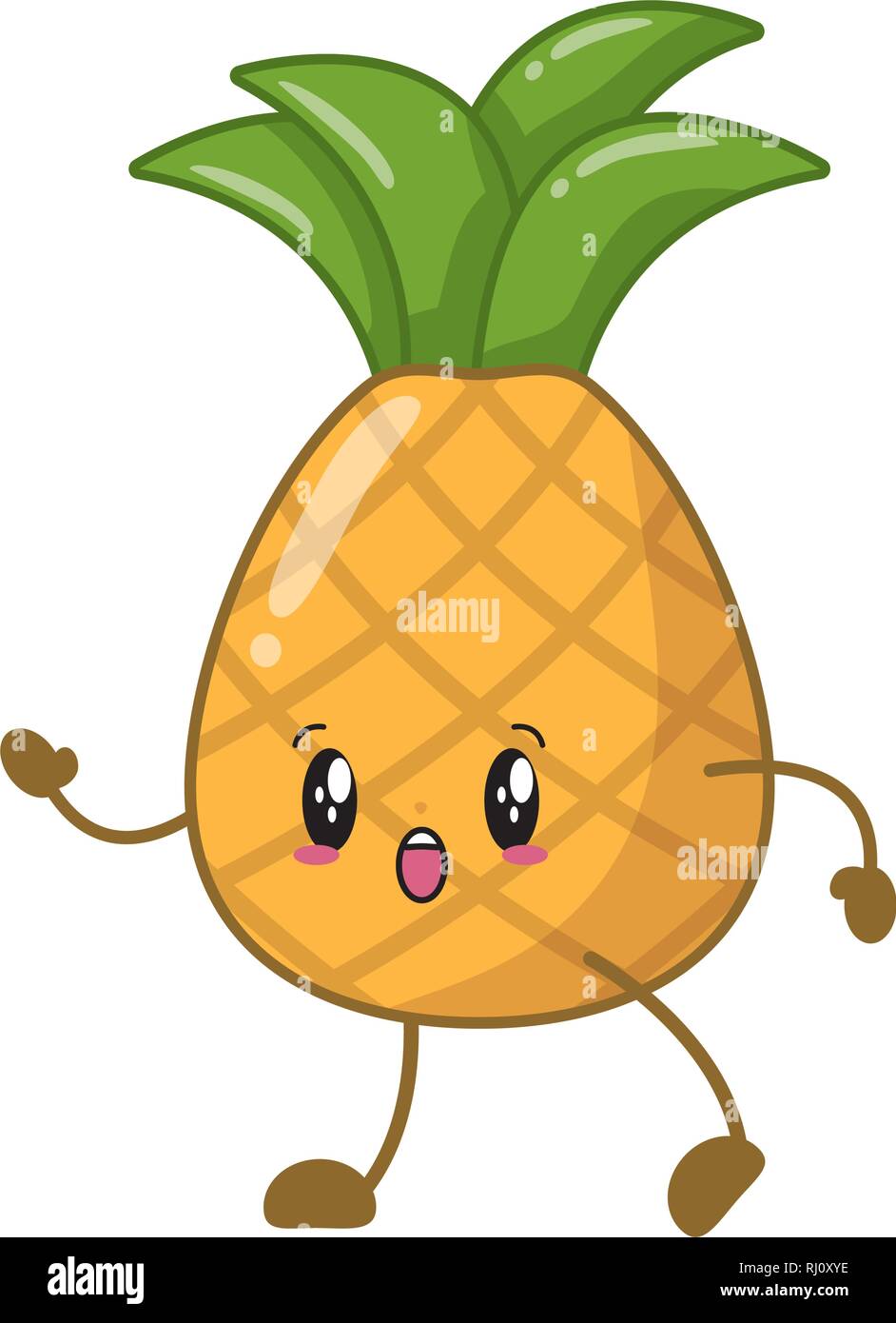 kawaii pineapple cartoon character Stock Vector Image & Art Alamy