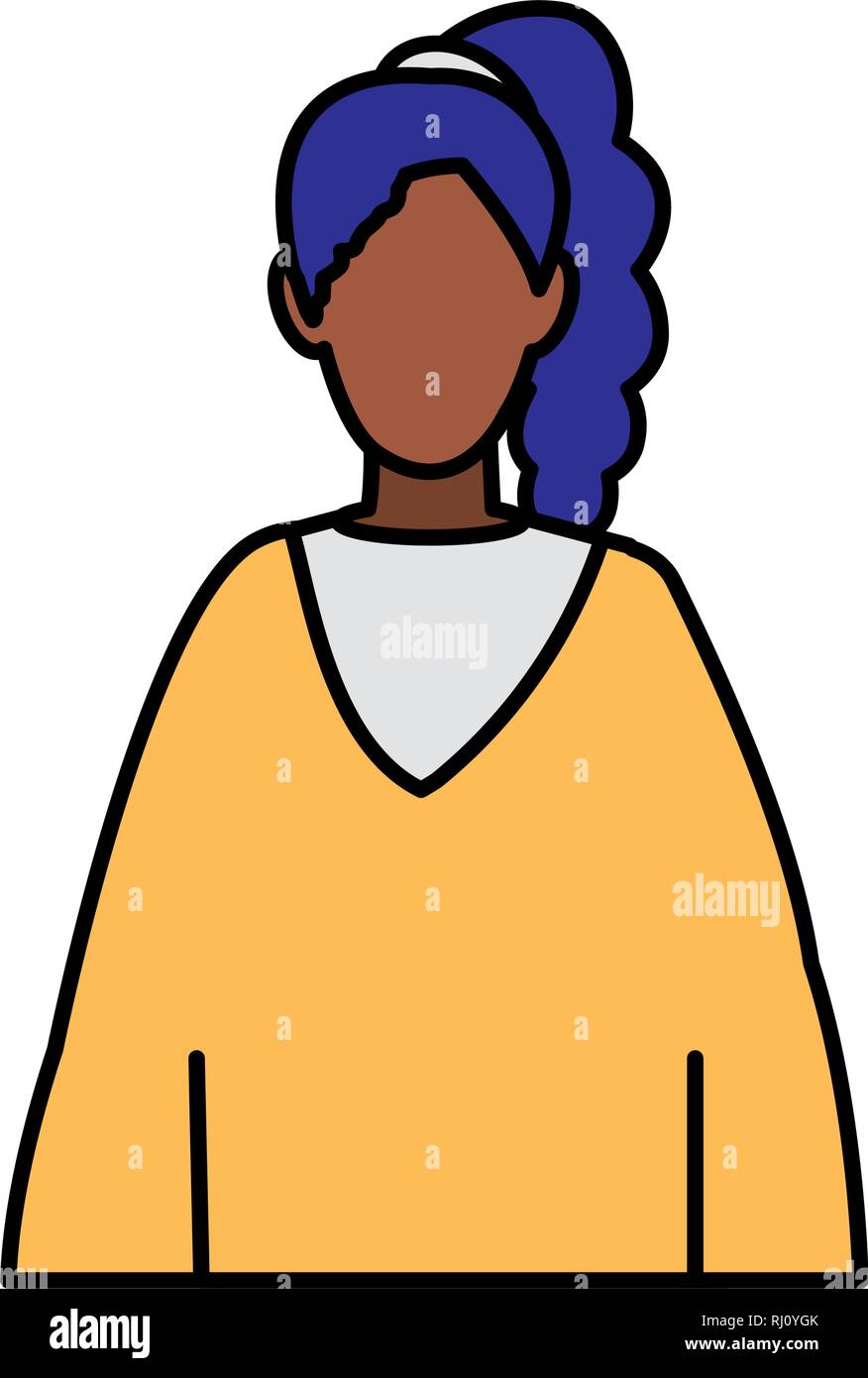 beautiful and young black woman character vector illustration design ...