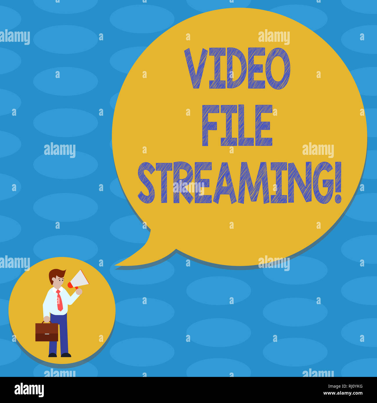 Word writing text Video File Streaming. Business concept for video be viewed online without being downloaded Man in Necktie Carrying Briefcase Holding Stock Photo