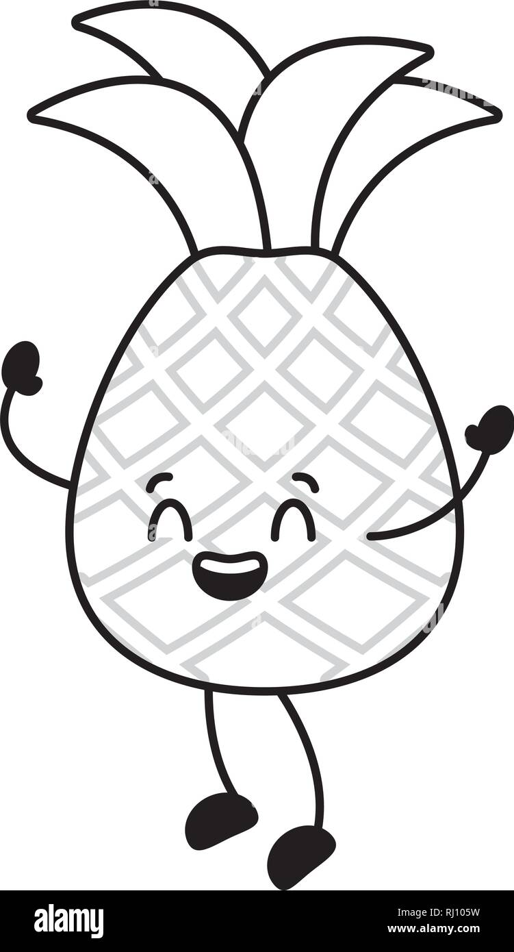 kawaii pineapple cartoon character Stock Vector Image & Art - Alamy