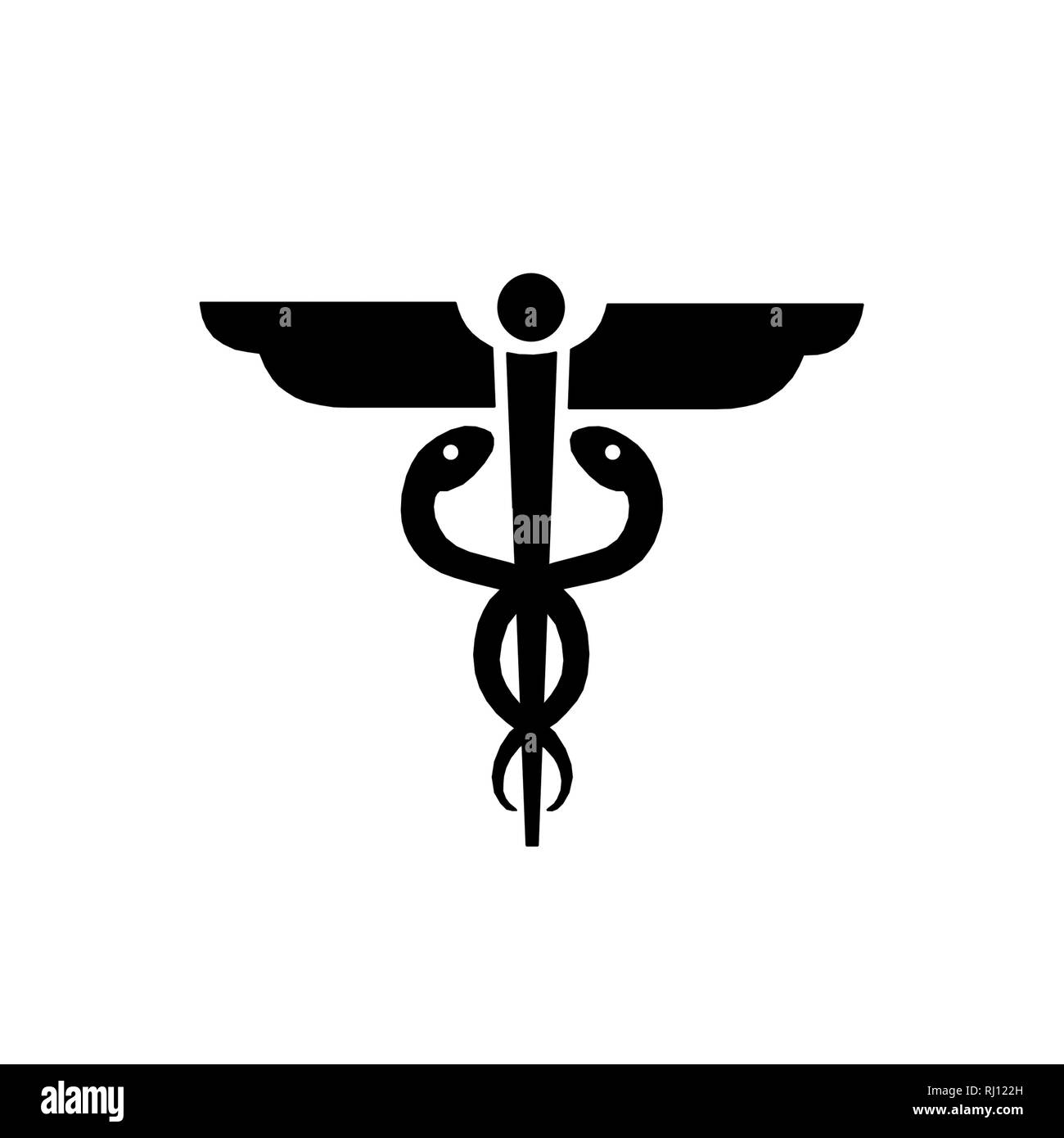 caduceus medical symbol icon illustration isolated Stock Photo