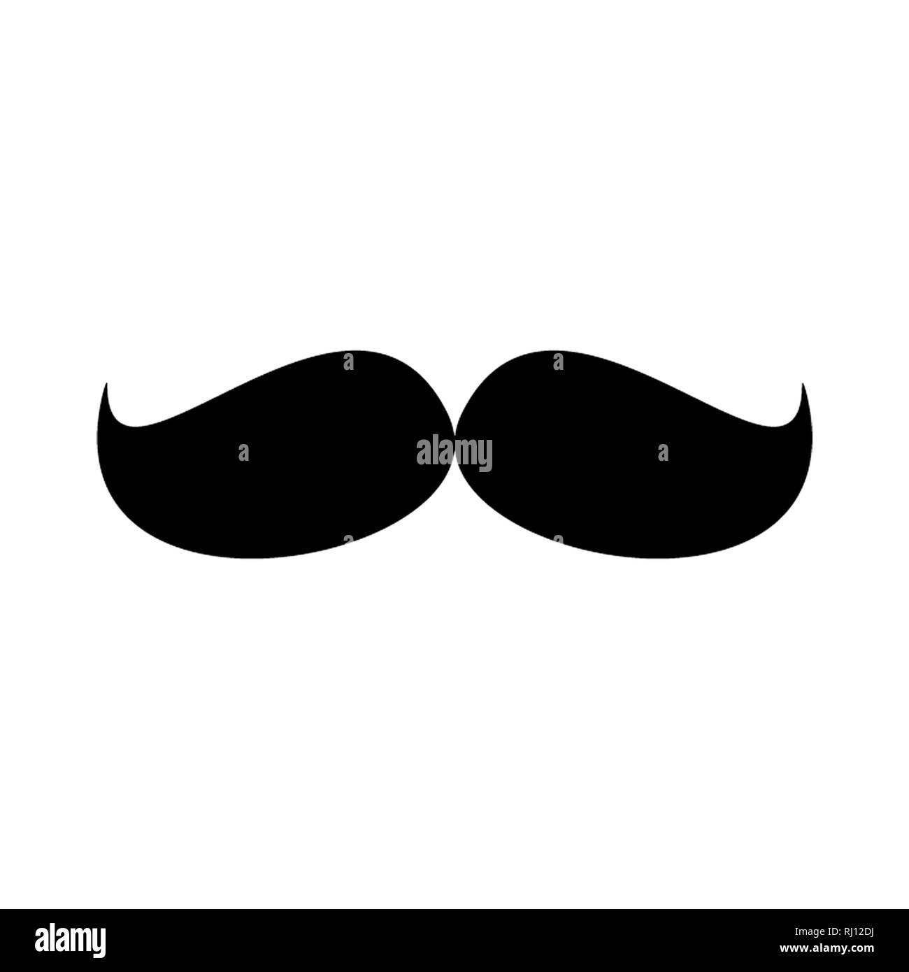 Mustache icon symbol isolated on white background Stock Photo