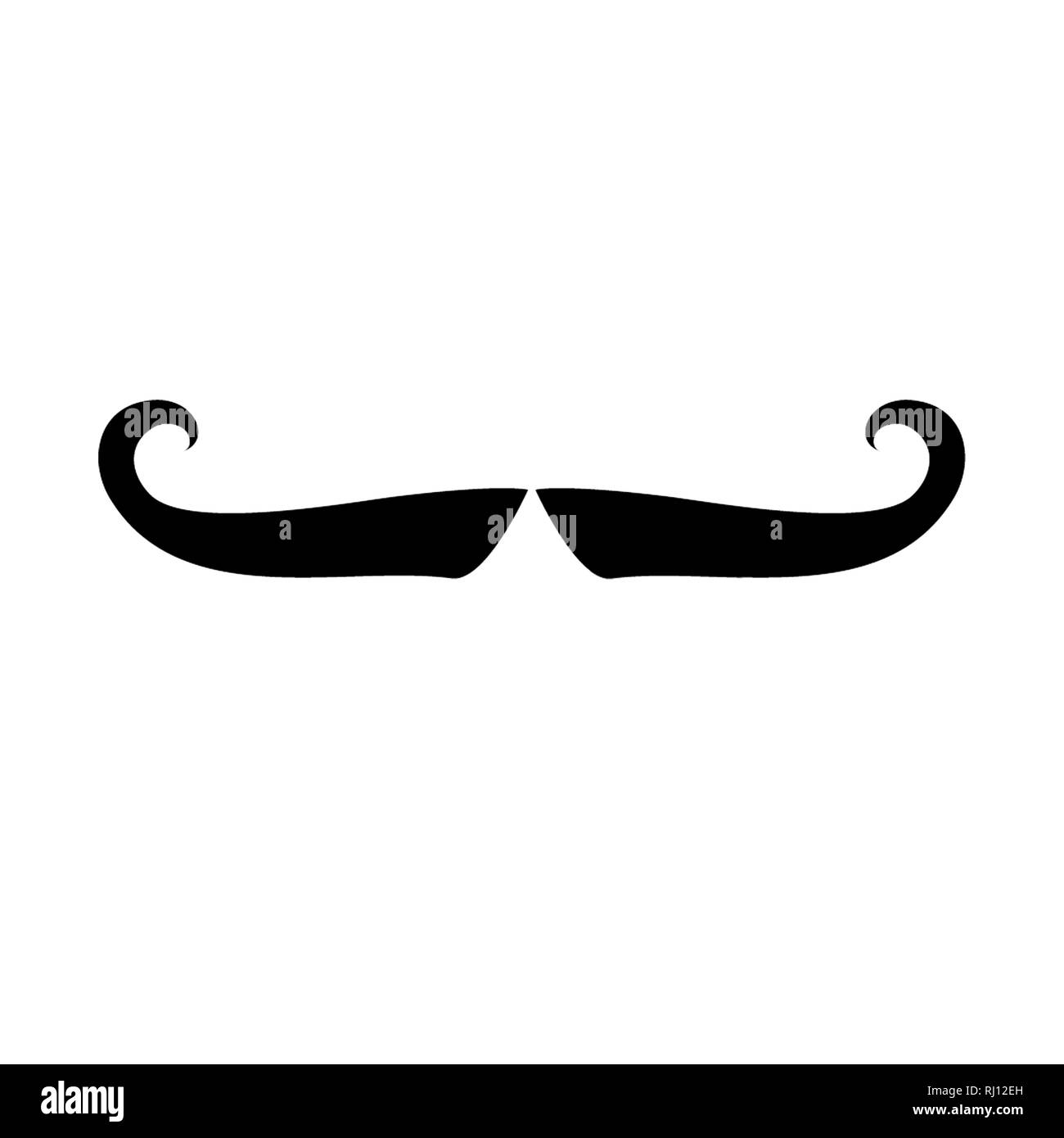 Mustache icon symbol isolated on white background Stock Photo