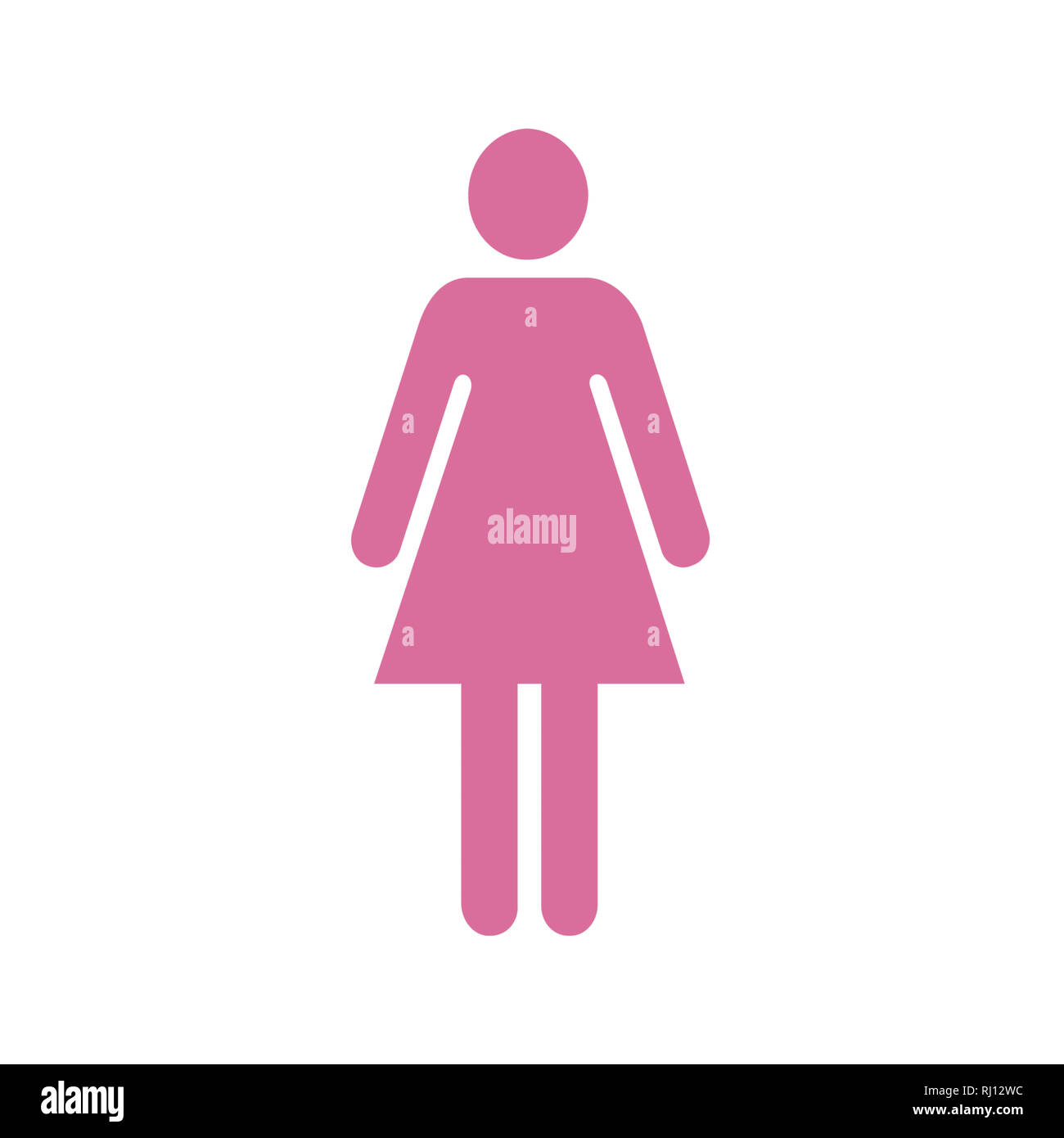 pink female lady woman icon isolated on white background Stock Photo