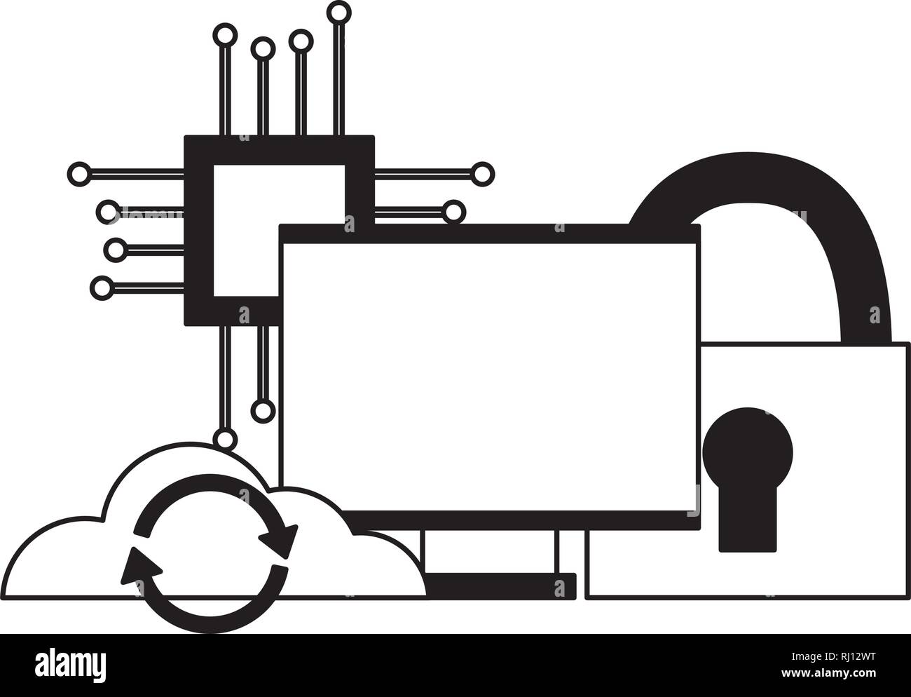 cloud computing monitor processor security Stock Vector Image & Art - Alamy