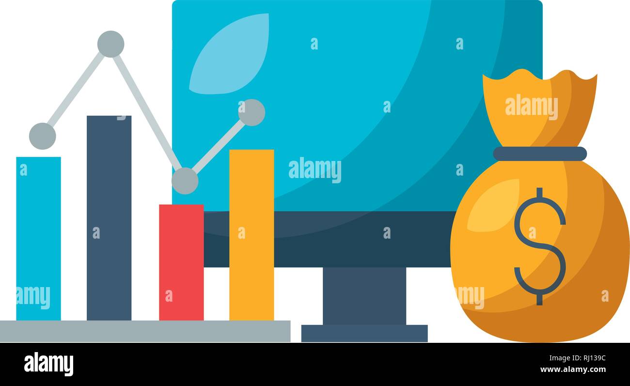 computer chart money bag stock market Stock Vector Image & Art - Alamy