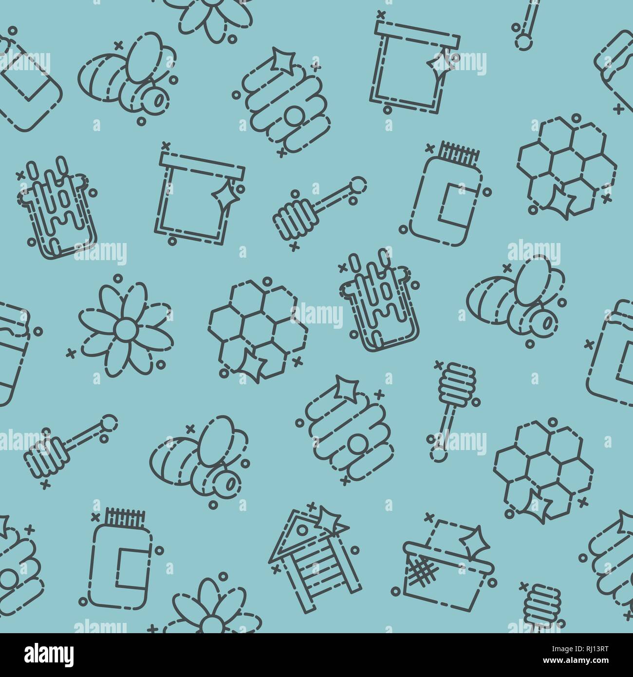 Apiary icons pattern. Vector illustration EPS 10 Stock Vector