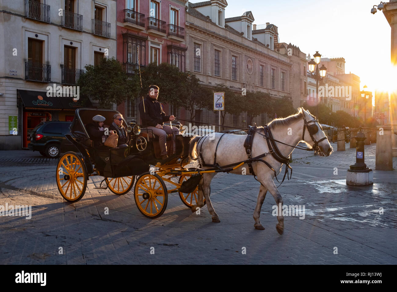 Horse and Carriage Rides around Seville at Espana Spain Stock Photo Alamy