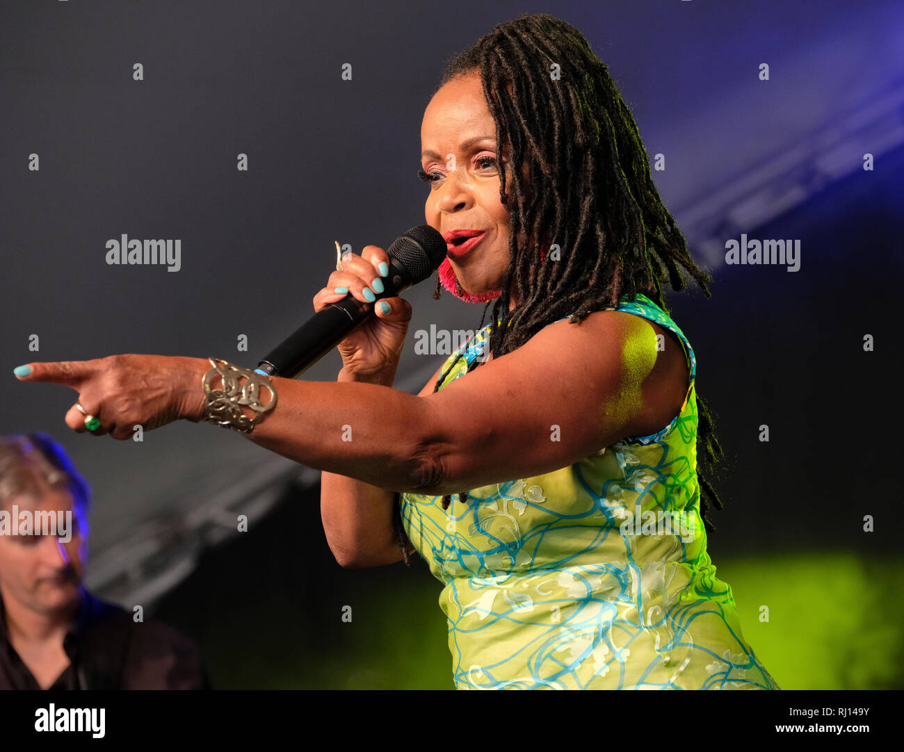 PP Arnold performing at the Cornbury Music Festival, Great Tew, Oxfordshire, UK. July 14, 2018 Stock Photo