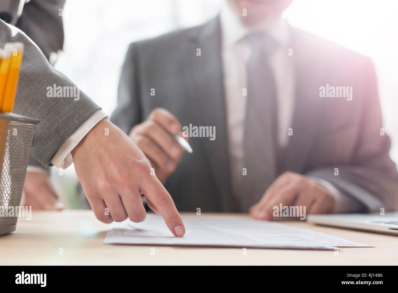 Business people having a team meeting. Warsaw, Poland. Stock Photo