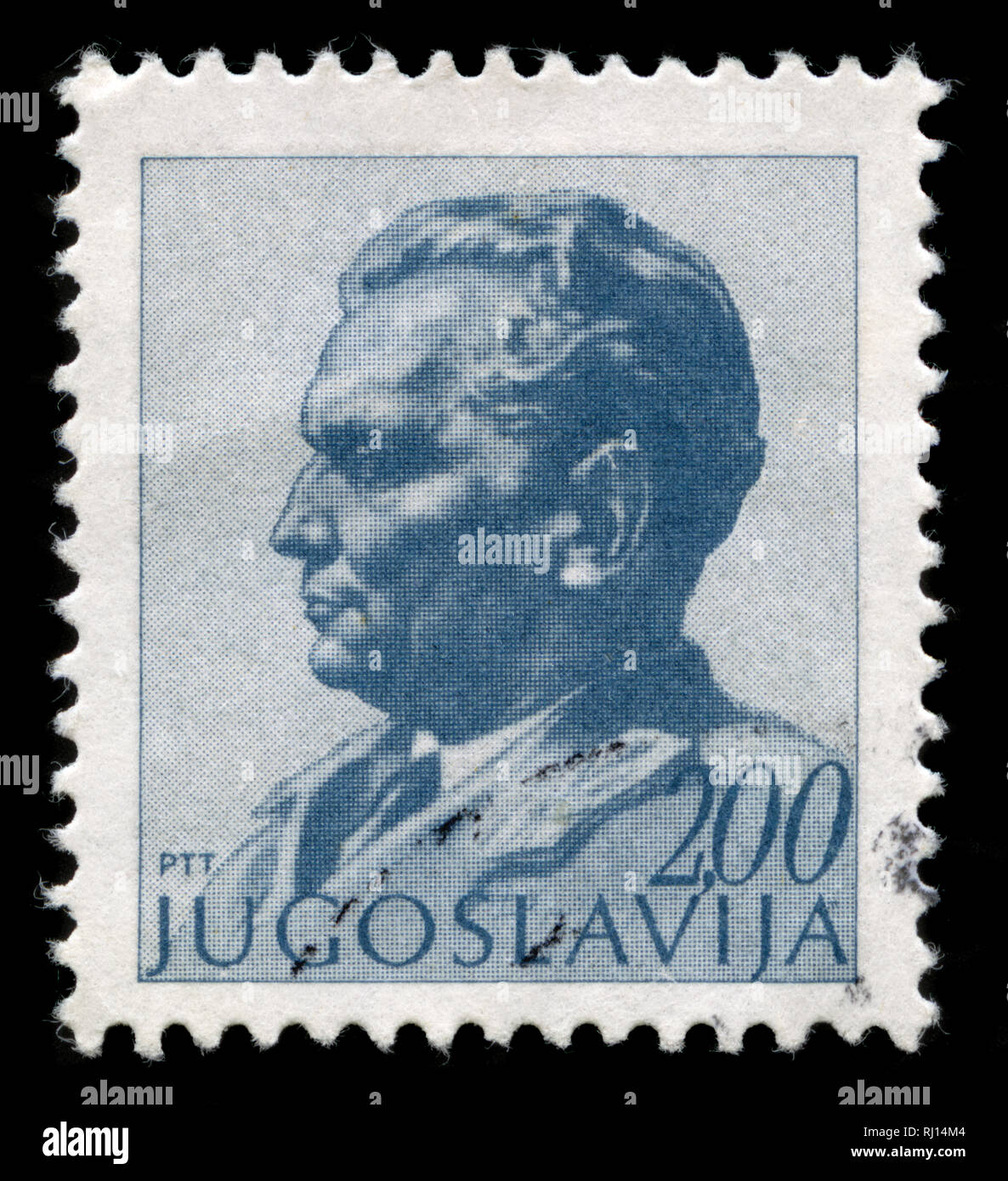 Postage stamp from the former state of Yugoslavia in the President Tito series issued in 1974 Stock Photo