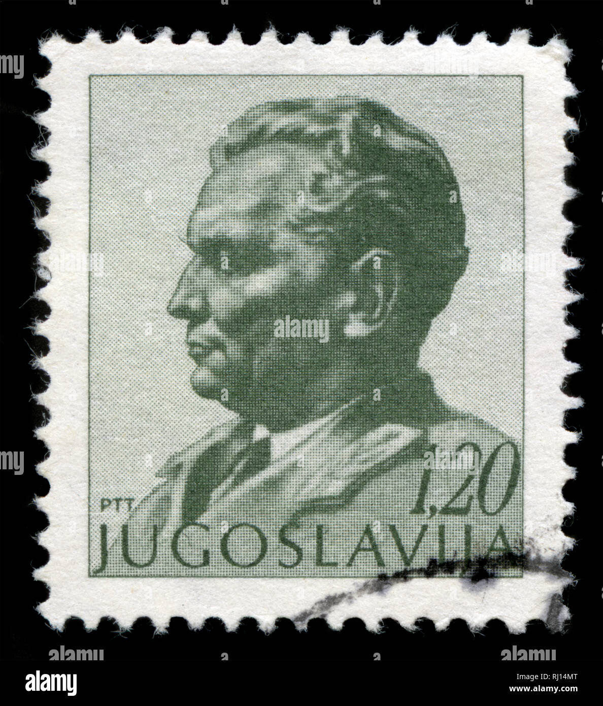 Postage stamp from the former state of Yugoslavia in the President Tito series issued in 1974 Stock Photo