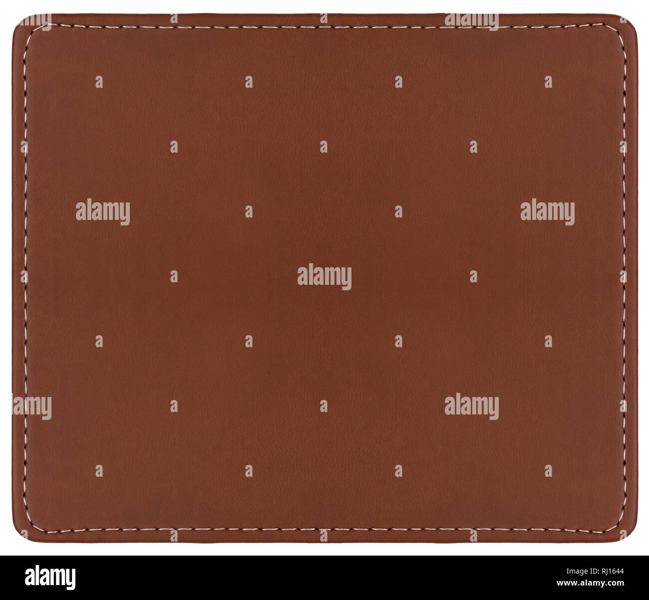 Brown leather background with seams around Stock Photo