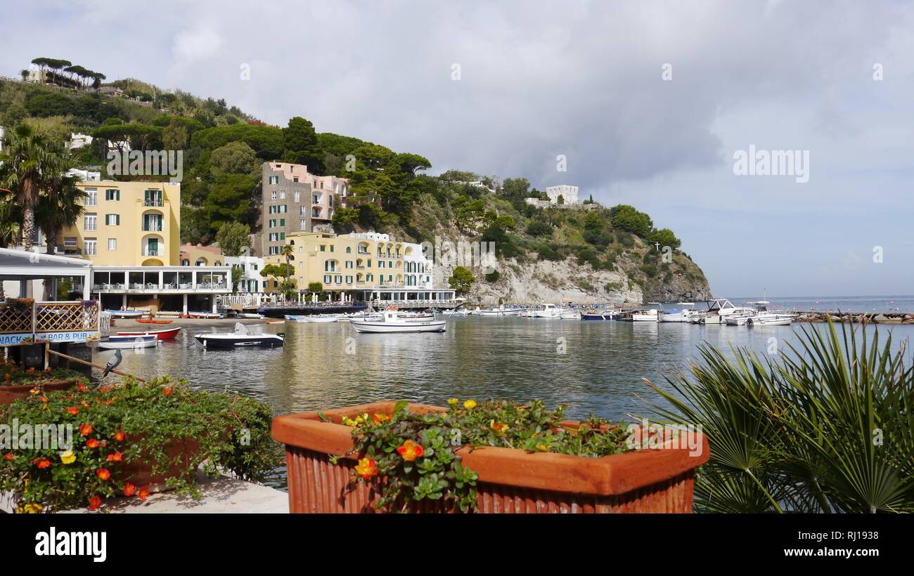 Harbour Scene, Ischia, Italy Stock Photo