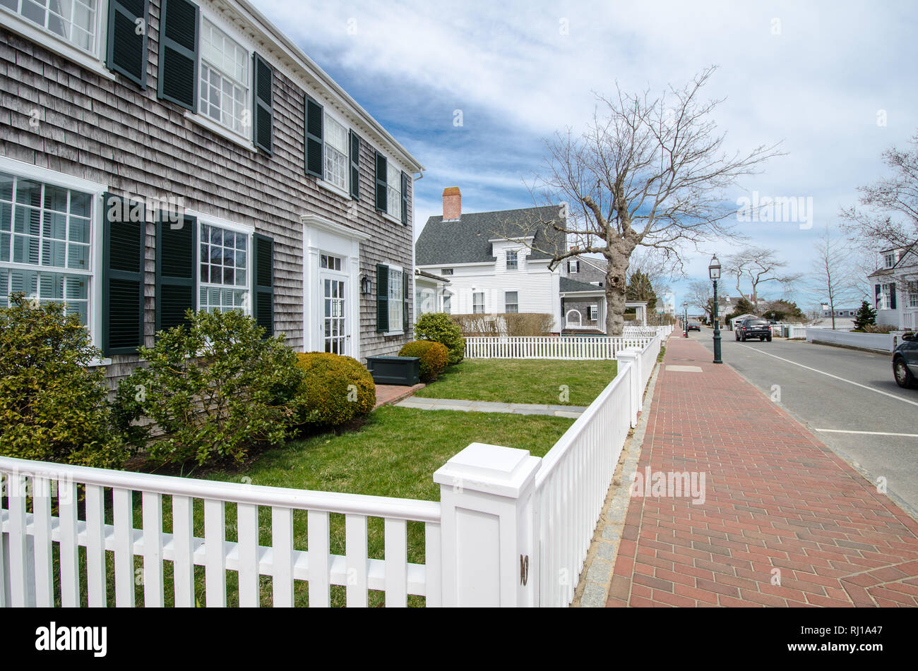 Edgartown, MA April 5, 2018 Typical homes on Martha's Vineyard