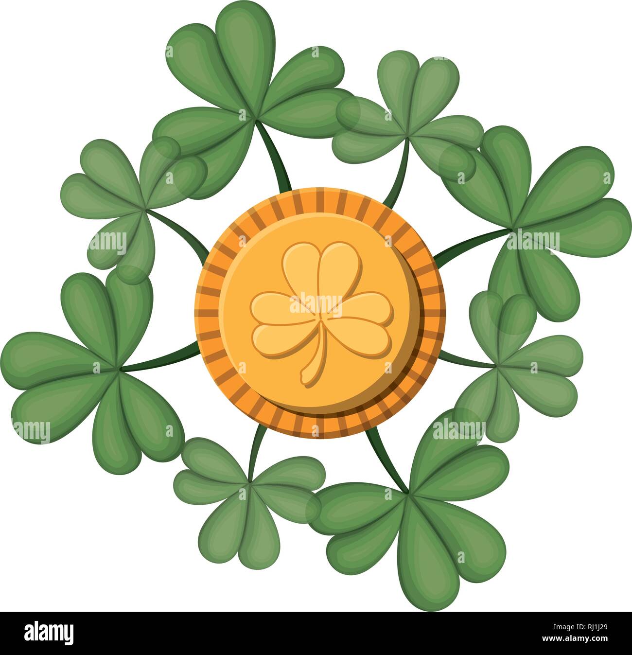 coin with clover isolated icon Stock Vector Image & Art - Alamy