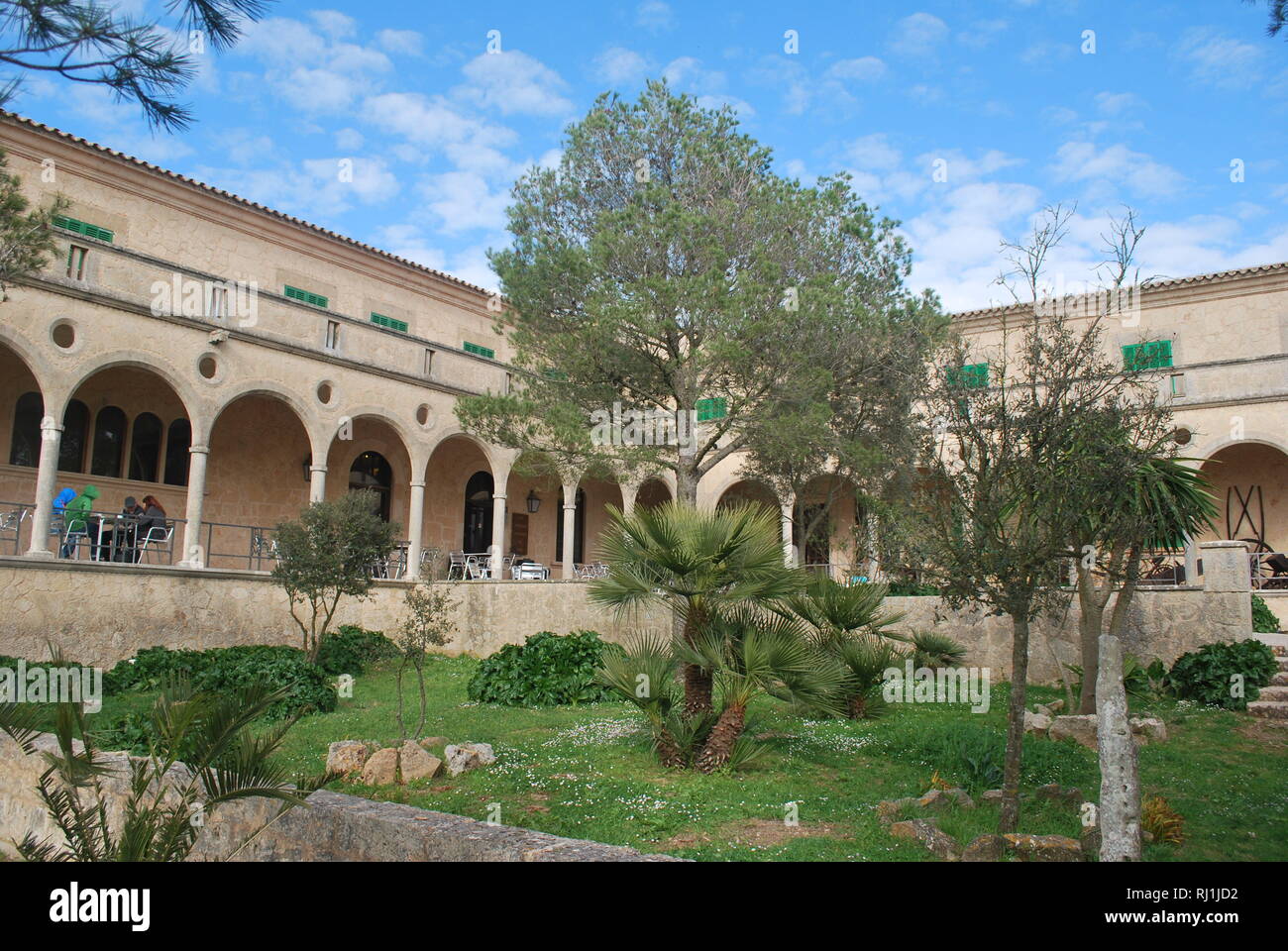 The Cura Randa Sanctuary is a mountaintop monastery and hotel on the Spanish island of Mallorca. Stock Photo