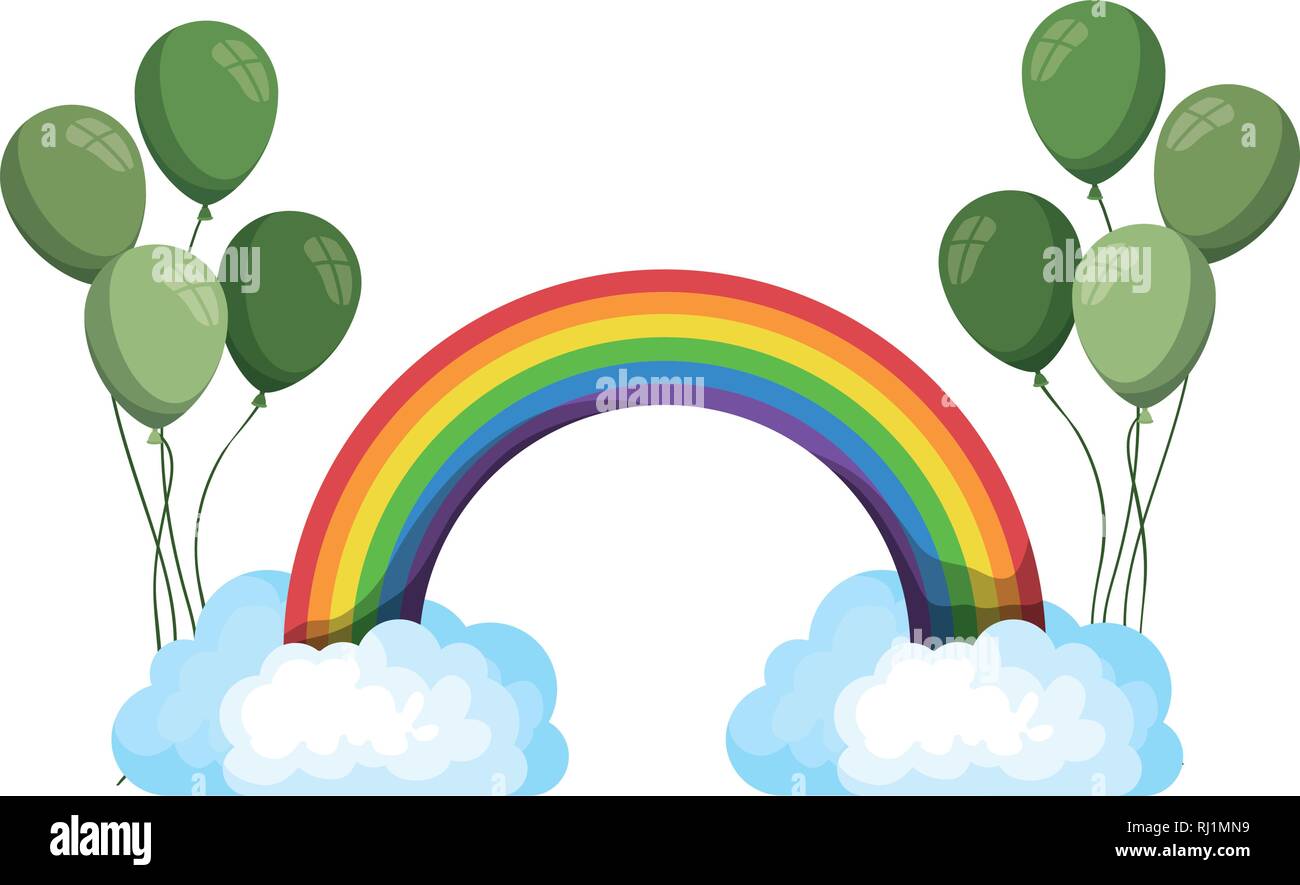 rainbow with clouds isolated icon Stock Vector Image & Art - Alamy