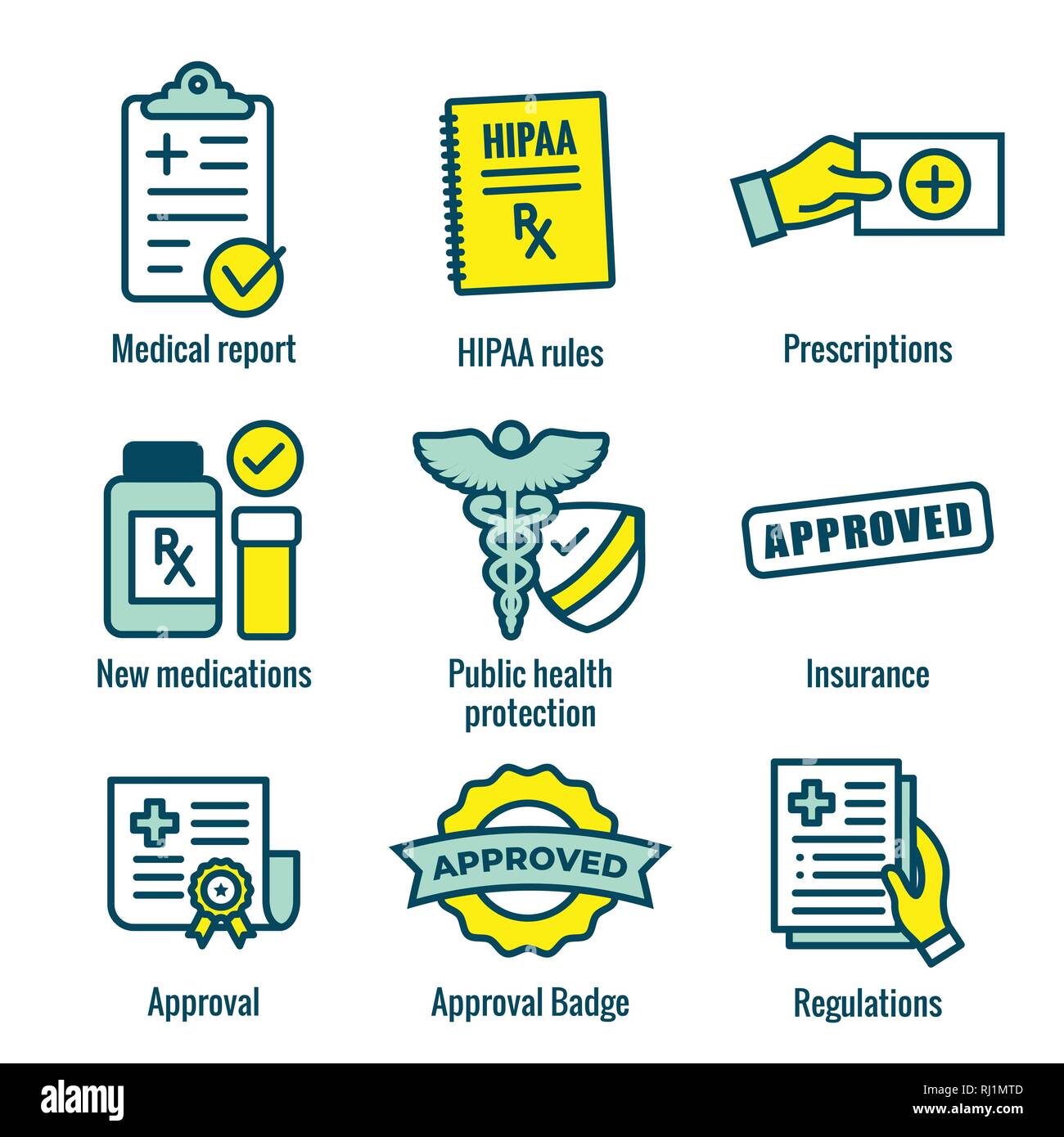 Medical Report Outline Line Flat Vector Icon Mobile Application Or