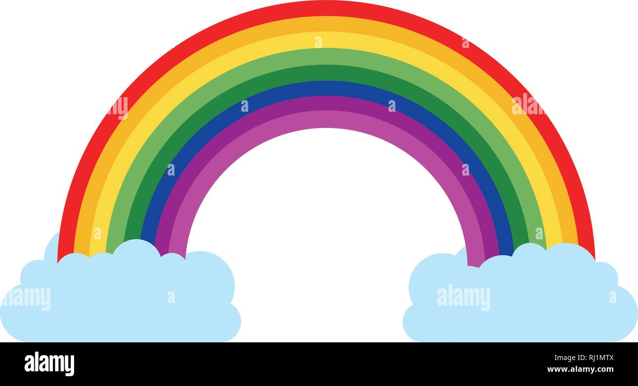 rainbow with clouds isolated icon Stock Vector Image & Art - Alamy