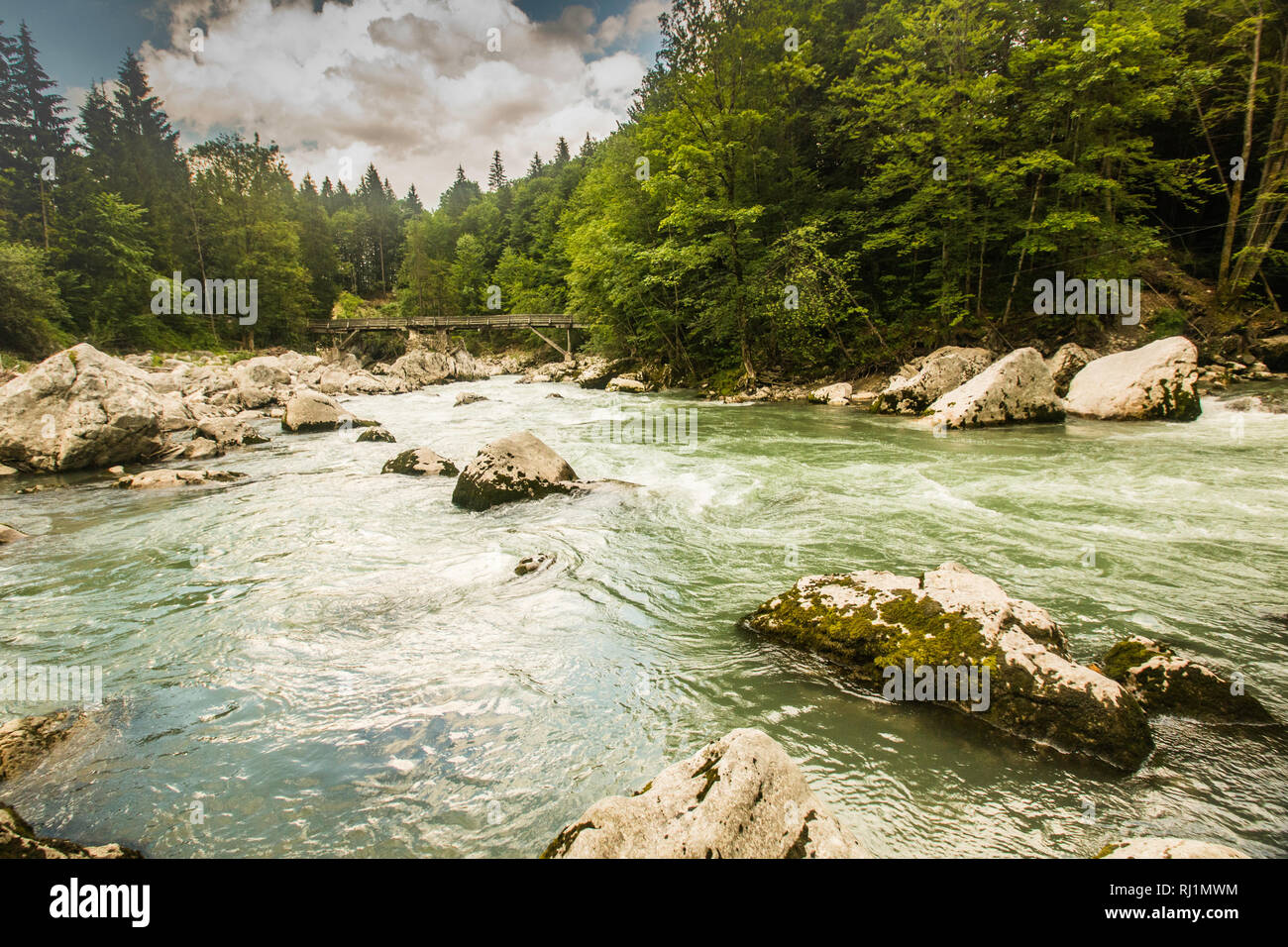 The river Saalach Stock Photo Alamy