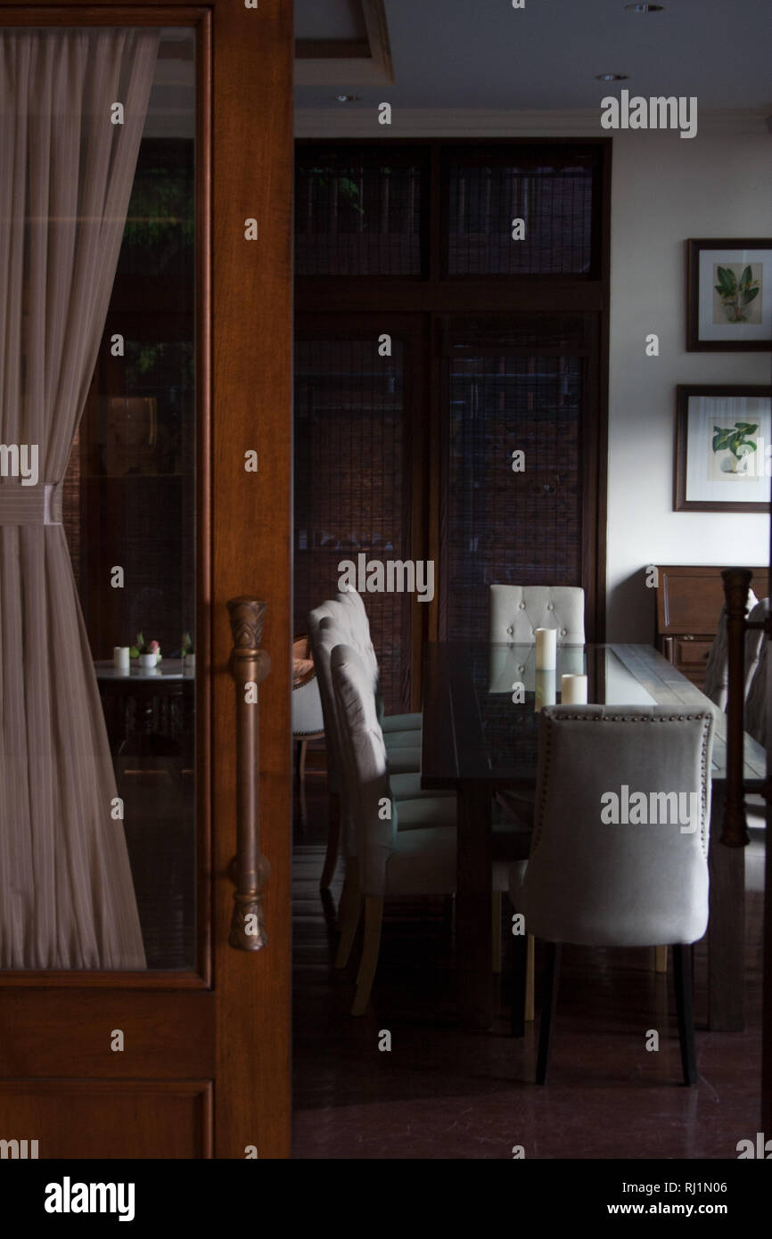 Chair behind curtain hires stock photography and images Alamy