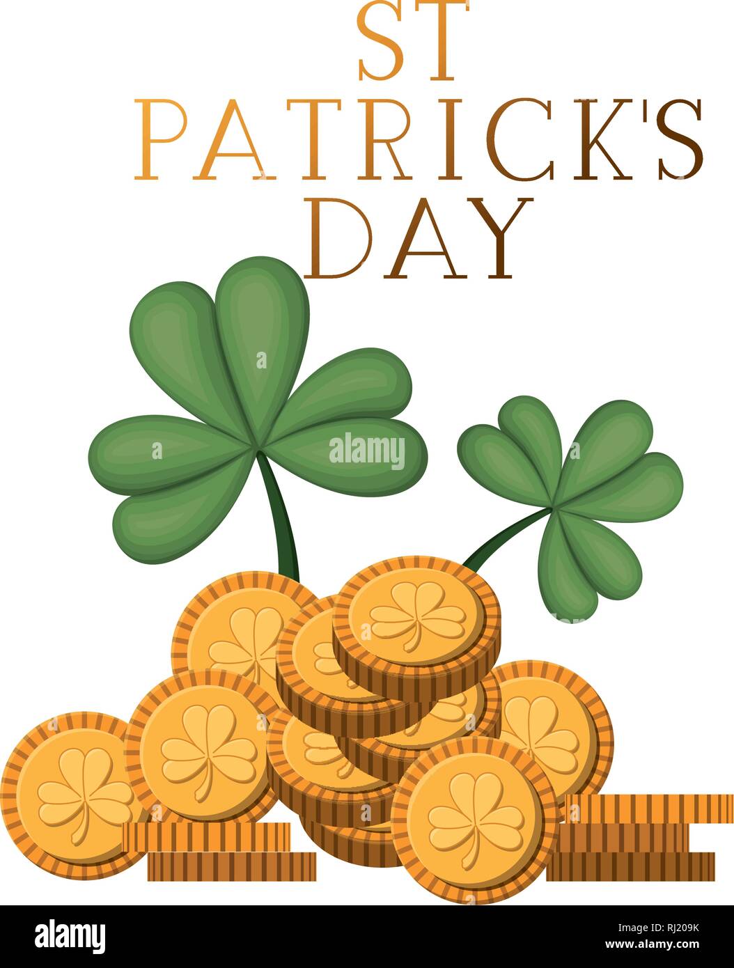 st patrick`s day label with coins icons Stock Vector Image & Art - Alamy