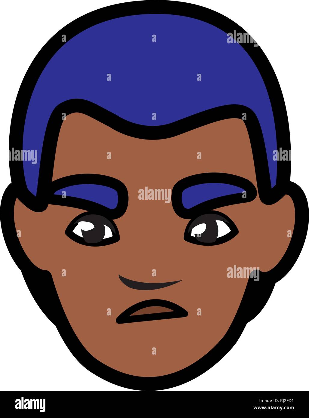 young man black head avatar character vector illustration design Stock ...