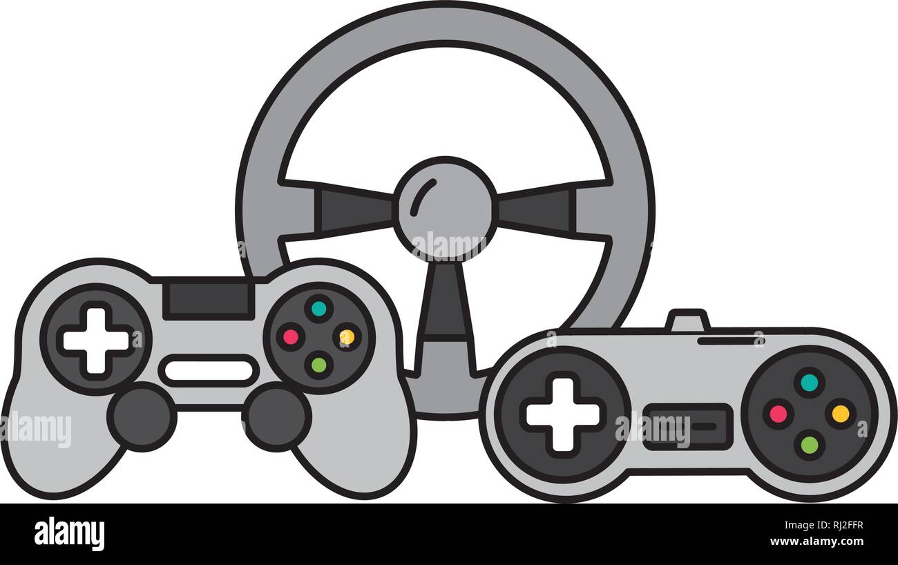 steering wheel controls devices video game Stock Vector Image & Art Alamy