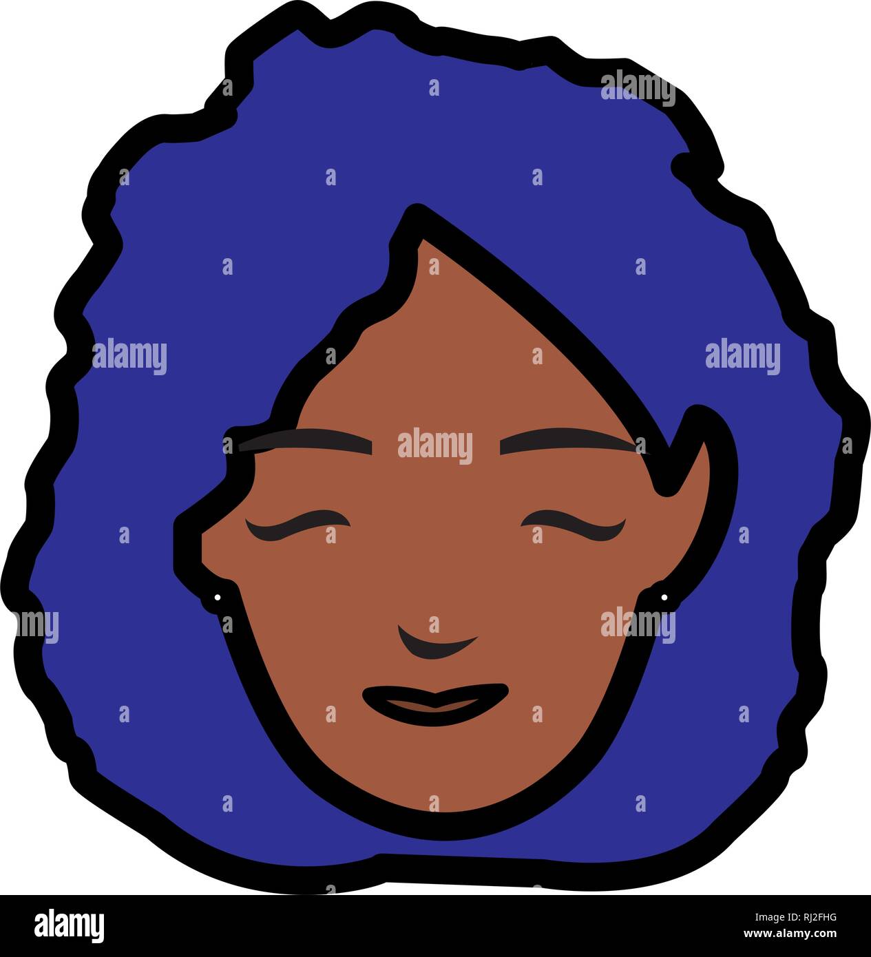 beautiful woman black head character vector illustration design Stock