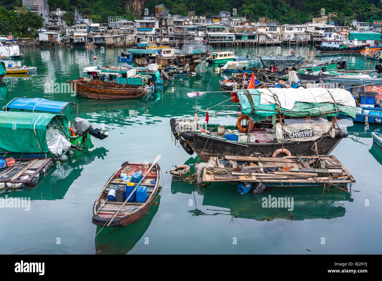 The fishing village of Lei Yu Mun in Kowloon, Hong Kong, China, Asia. Stock Photo