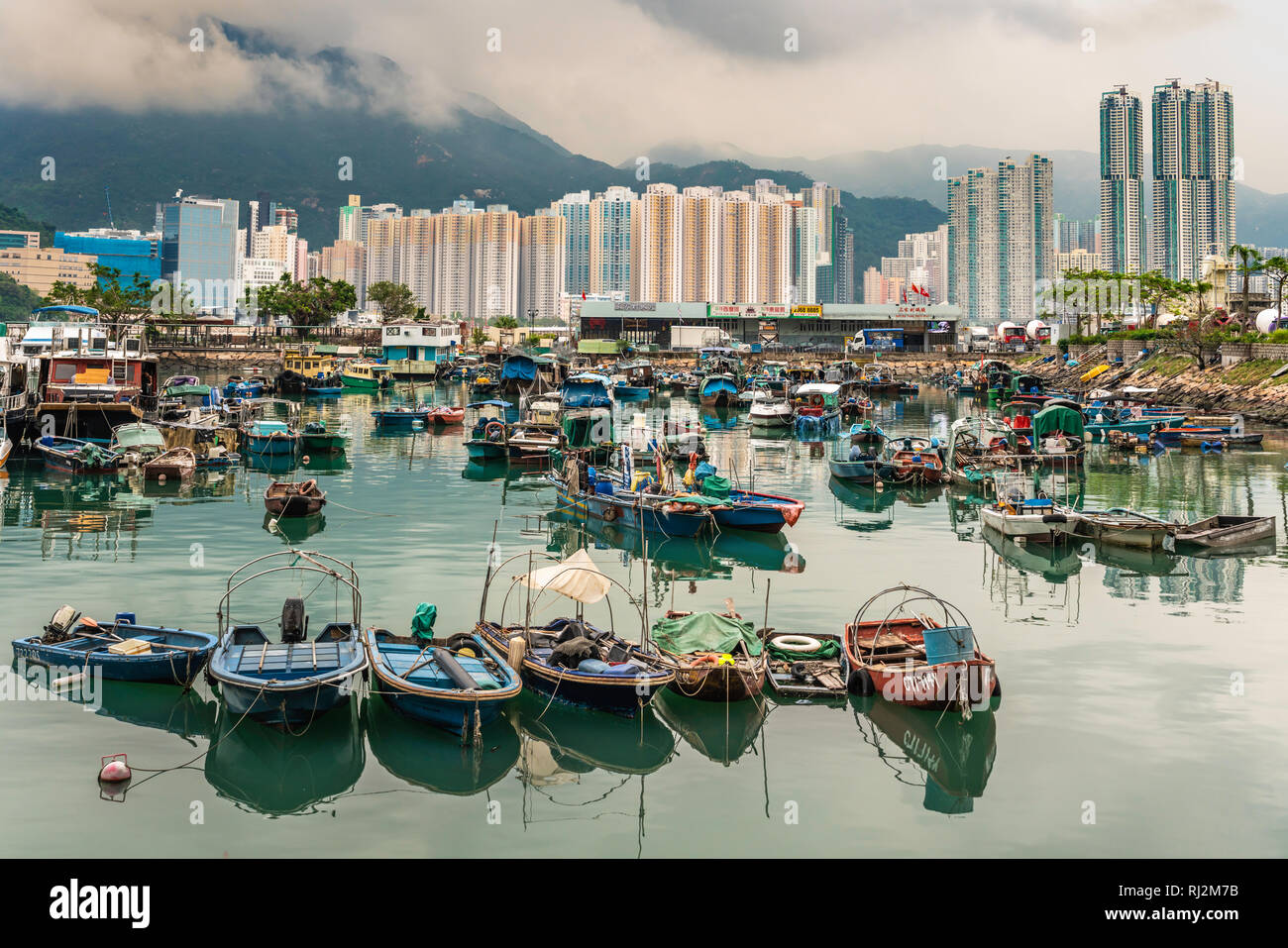 The fishing village of Lei Yu Mun in Kowloon, Hong Kong, China, Asia. Stock Photo