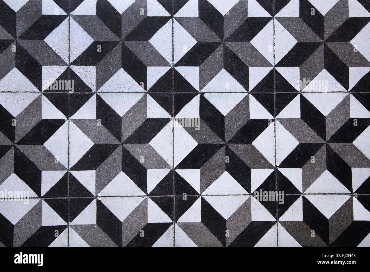 Decorative marble mosaic tiled floor Stock Photo