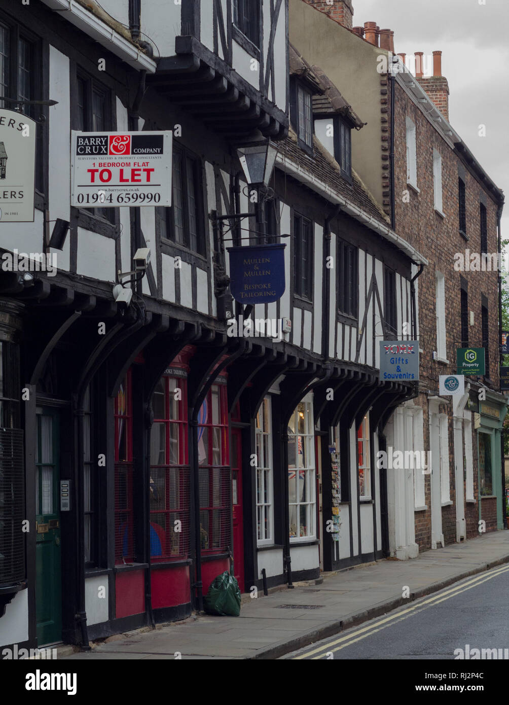 Medieval shops and stores near the Shambles Market in York, England