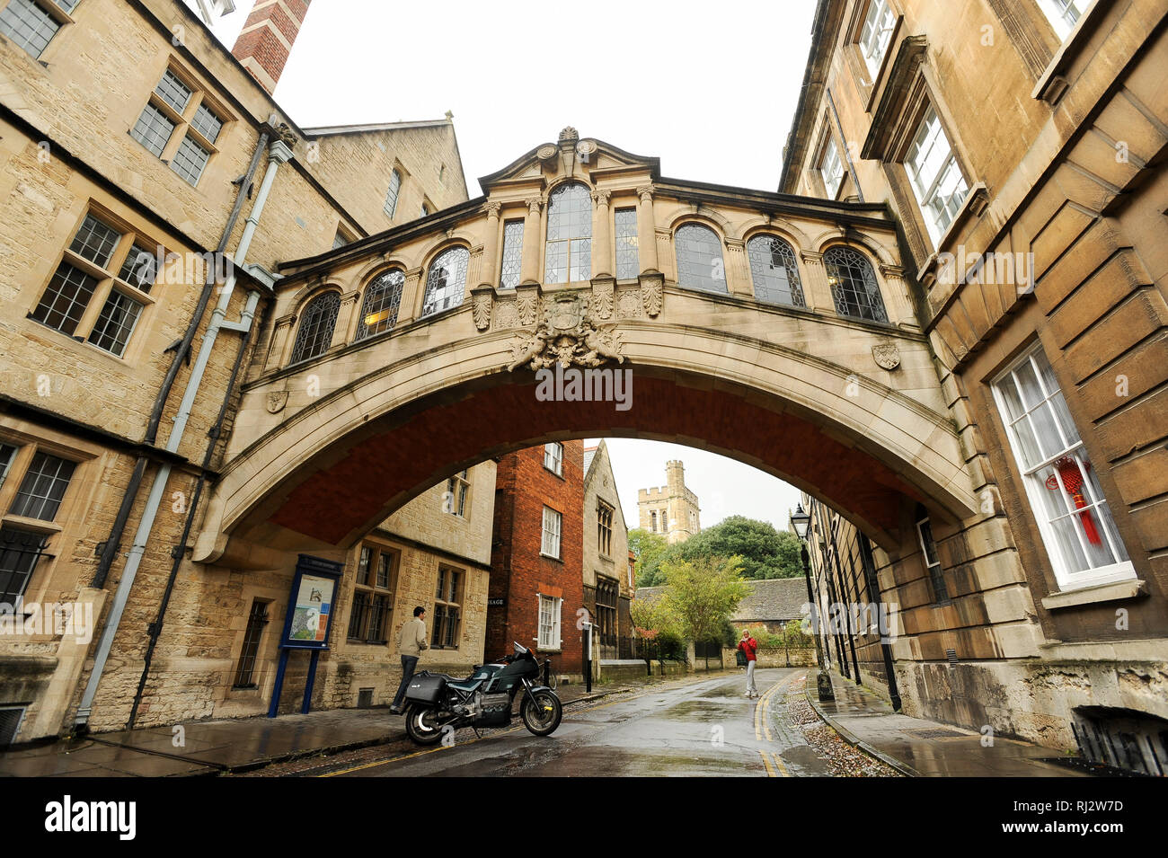 Bridge of Sighs (Hertford Bridge) over New College Lane, Hertford College, University of Oxford one of the oldest universities in the world. Historic  Stock Photo