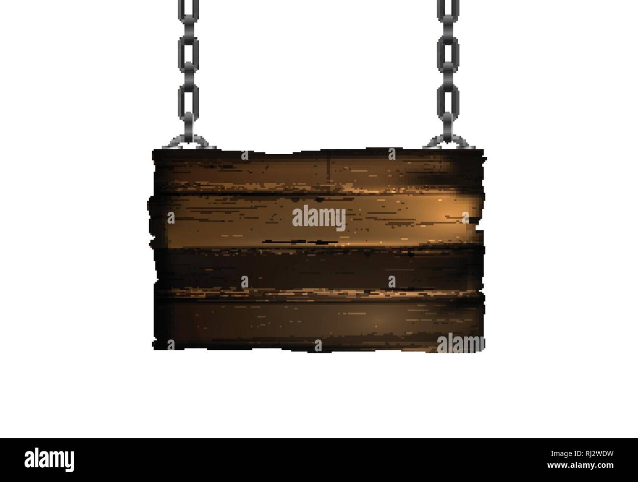 Wooden sign with chain. Vector Stock Vector Image & Art - Alamy
