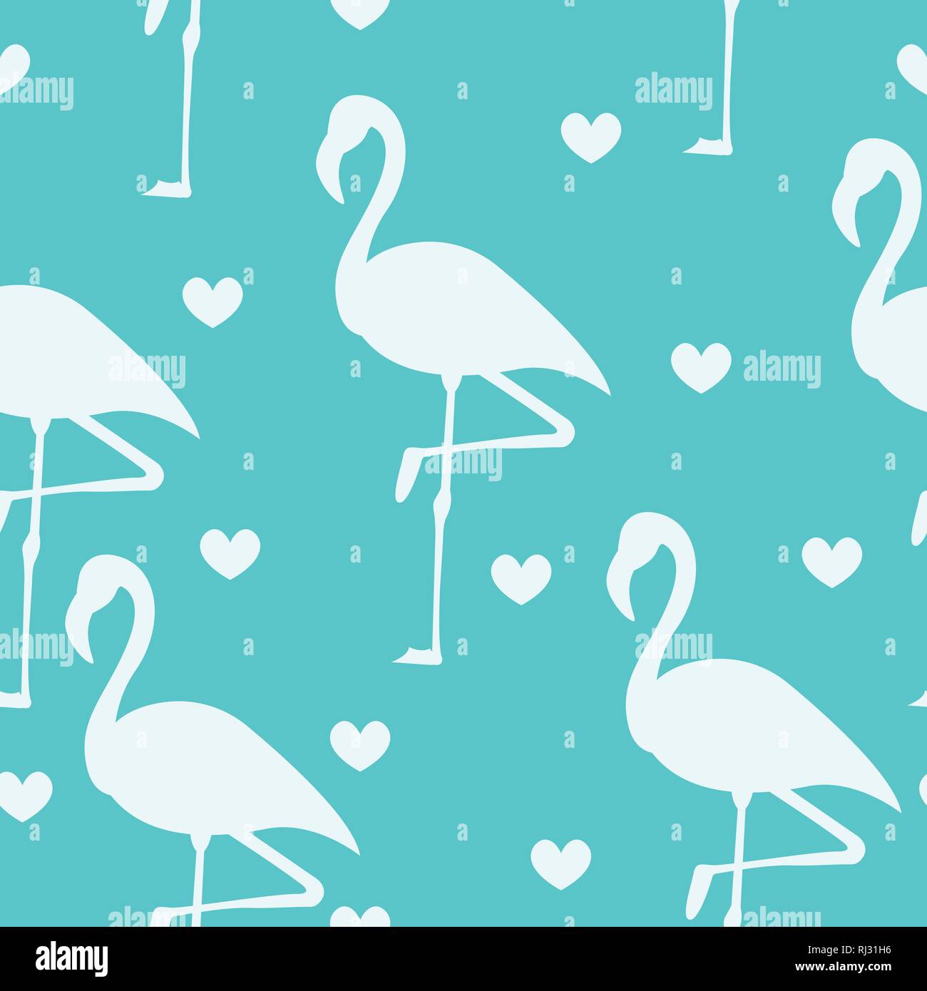 Tropical flamingo pattern. Seamless flamingo pattern with hearts ...