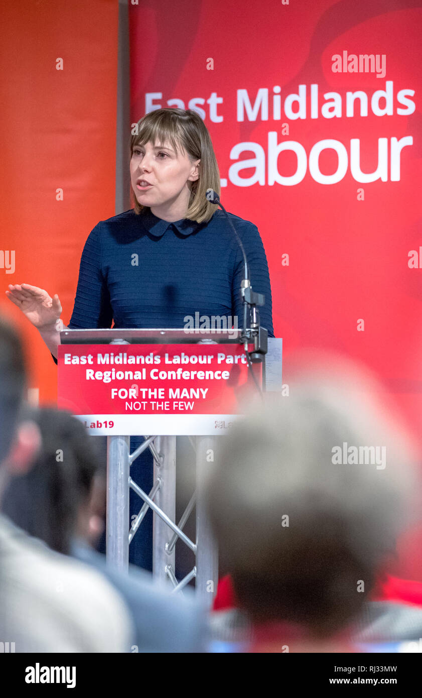Emma Foody, Regional Director speaking at the East Midlands Labour Party 2019 conference in Nottingham, UK. Stock Photo