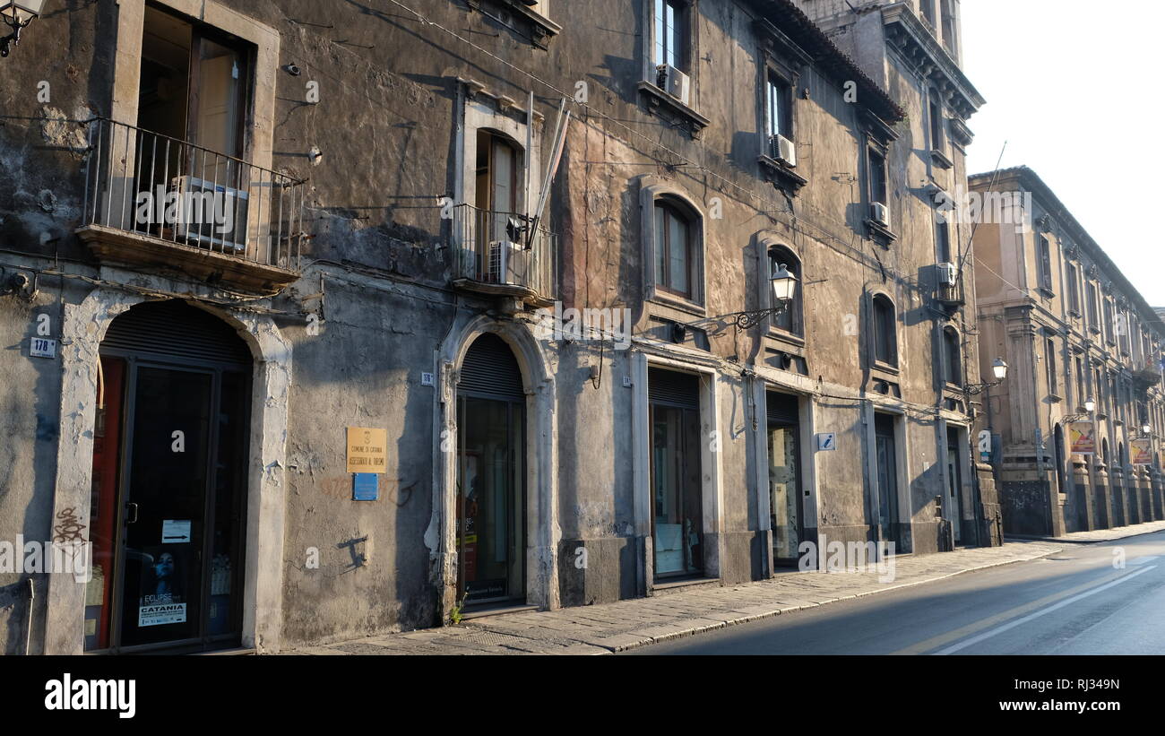 Catania, Sicily, Italy. Early in the morning, this is a view of a
