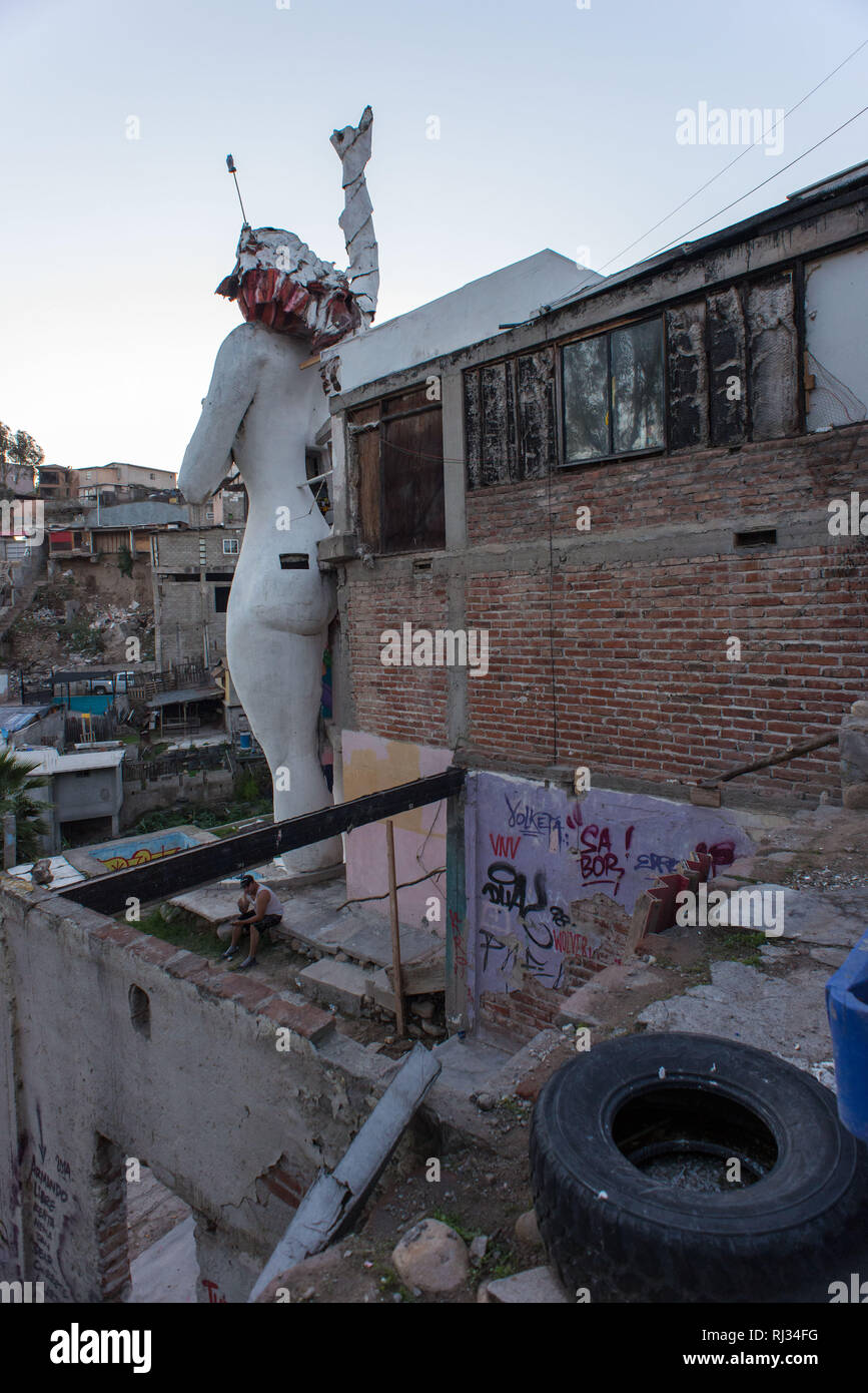 Tijuana, Mexico: La Mujer Blanca o La Mona. Stock Photo