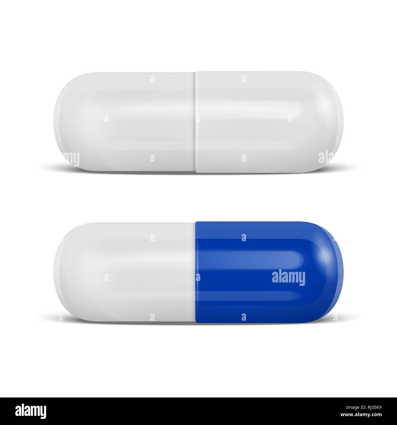Vector 3d Realistic Blue Medical Pill Icon Set Closeup Isolated on ...