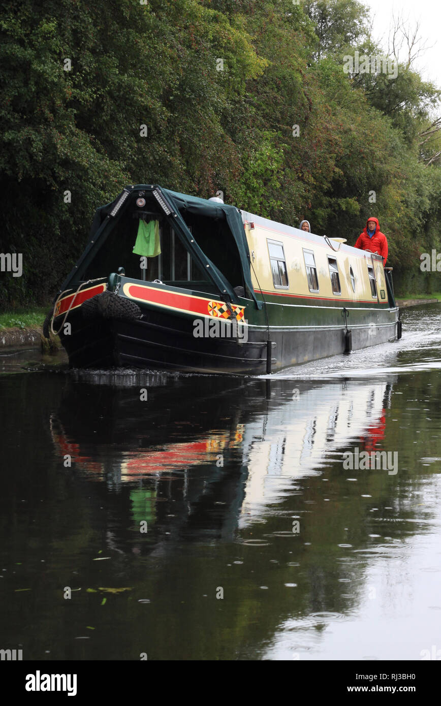 black and red narrow boat Stock Photo